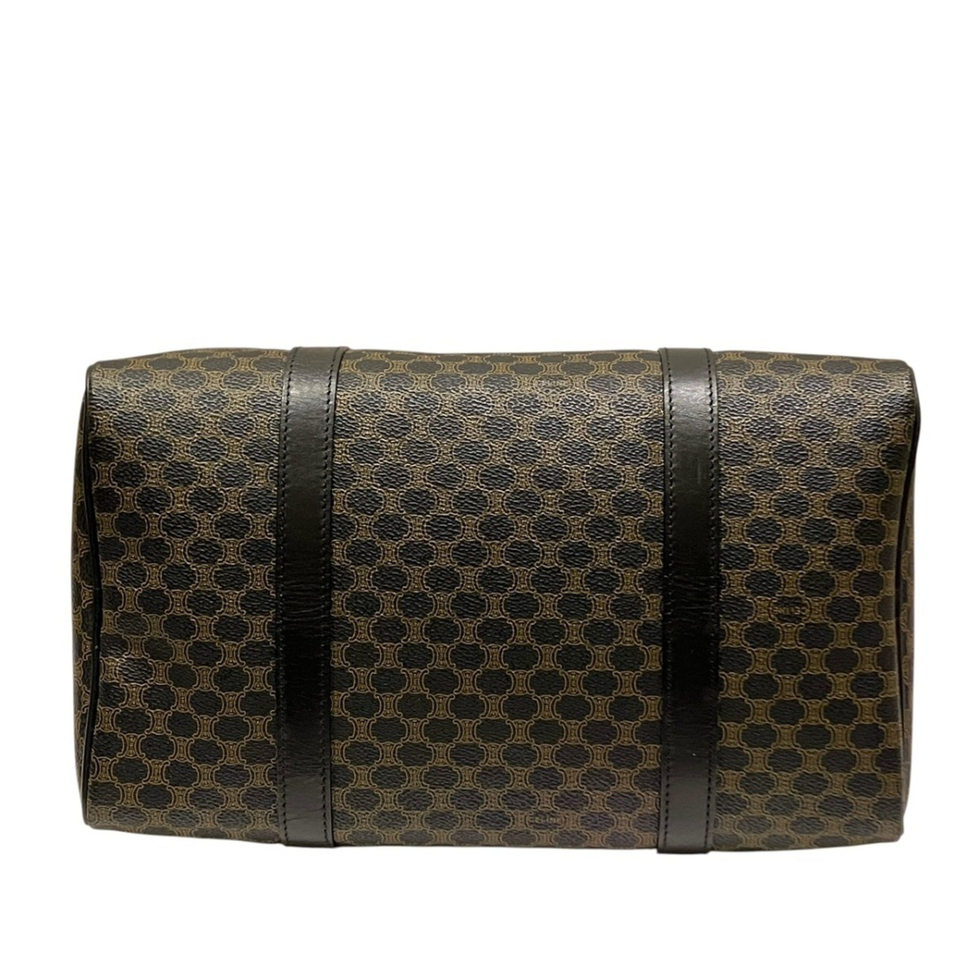 Celine Macadam Black Brown Pvc Leather Handbag (Pre-Owned)
