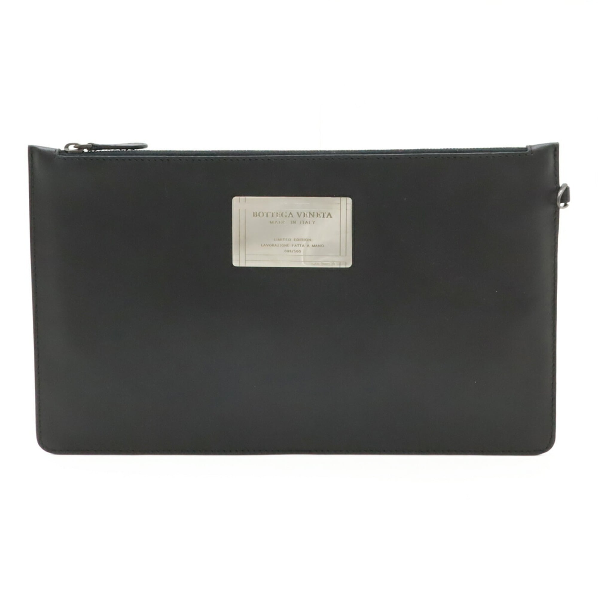 Bottega Veneta Clear Black Pvc Leather Pouch Tote Bag (Pre-Owned)
