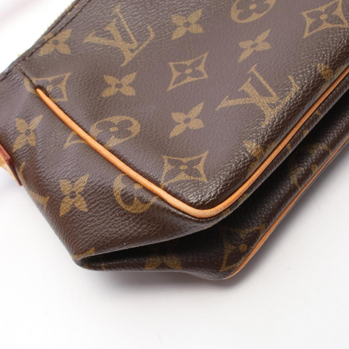 Louis Vuitton Brown Monogram Coated Canvas Leather Handbag Shoulder Bag (Pre-Owned)