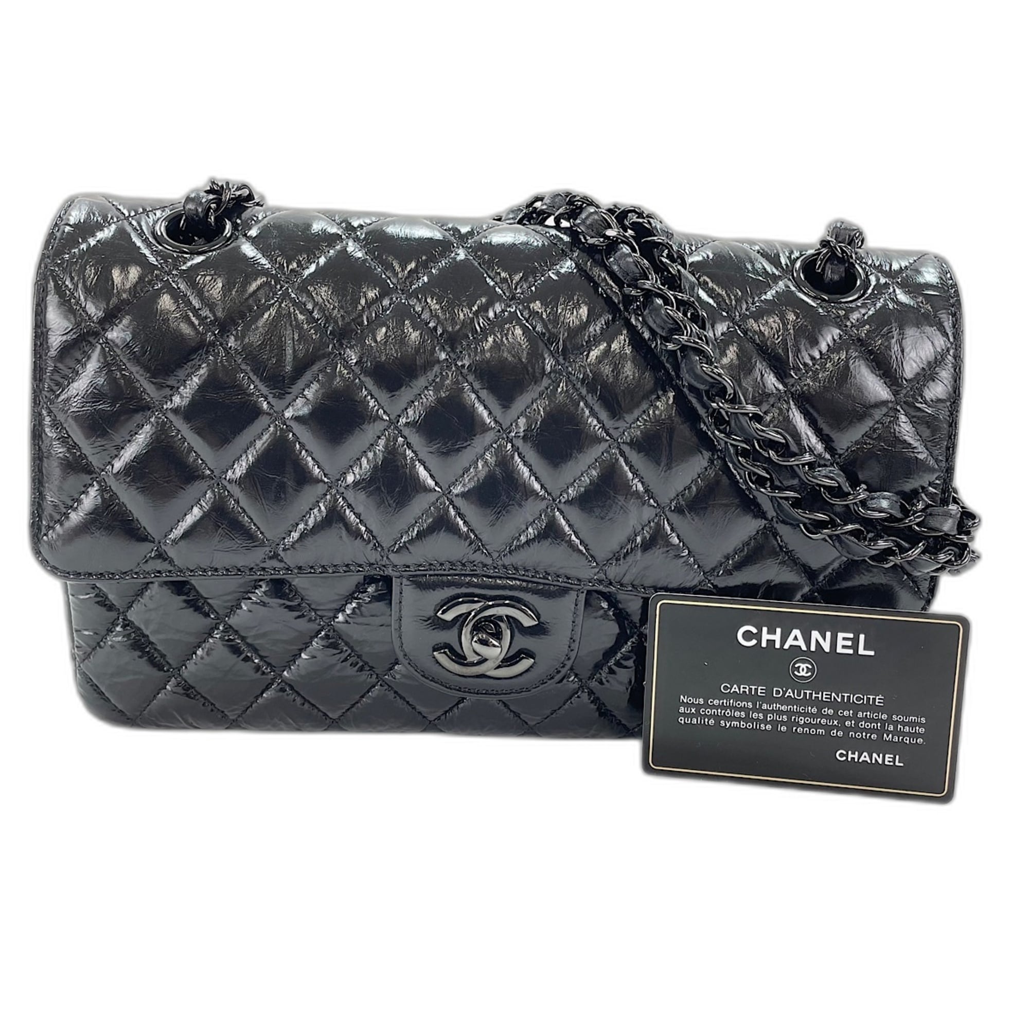 Chanel Matelasse Black Pvc Shoulder Bag (Pre-Owned)