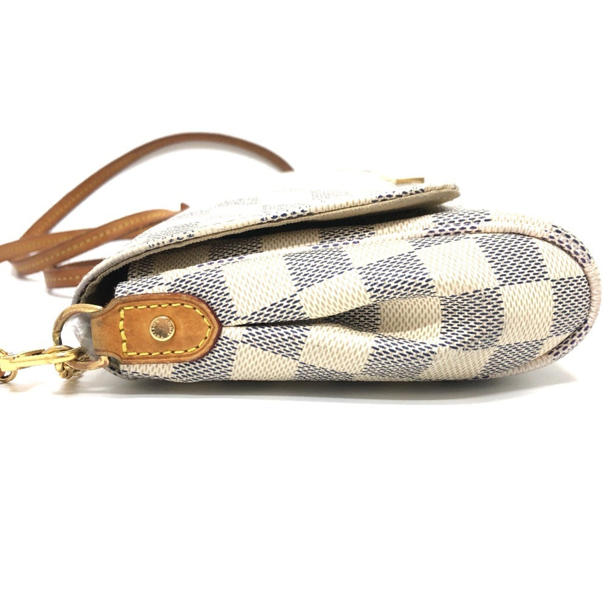 Louis Vuitton Brown Galle White Damier Azur Shoulder Bag (Pre-Owned)