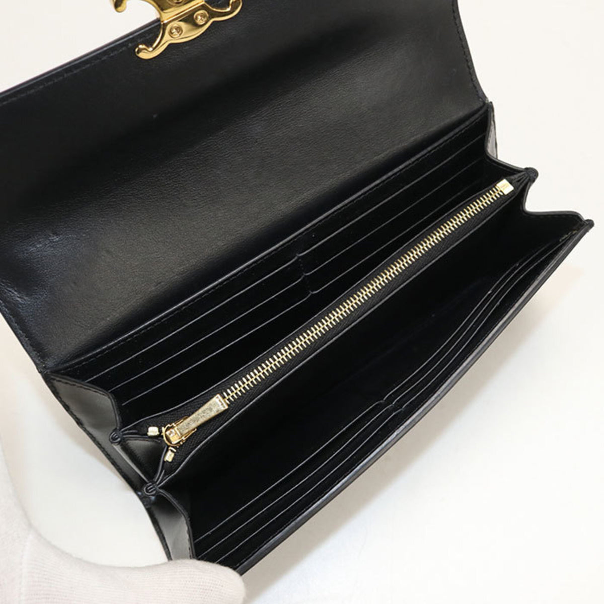 Celine Black Leather Long Wallet (Bi-Fold) (Pre-Owned)