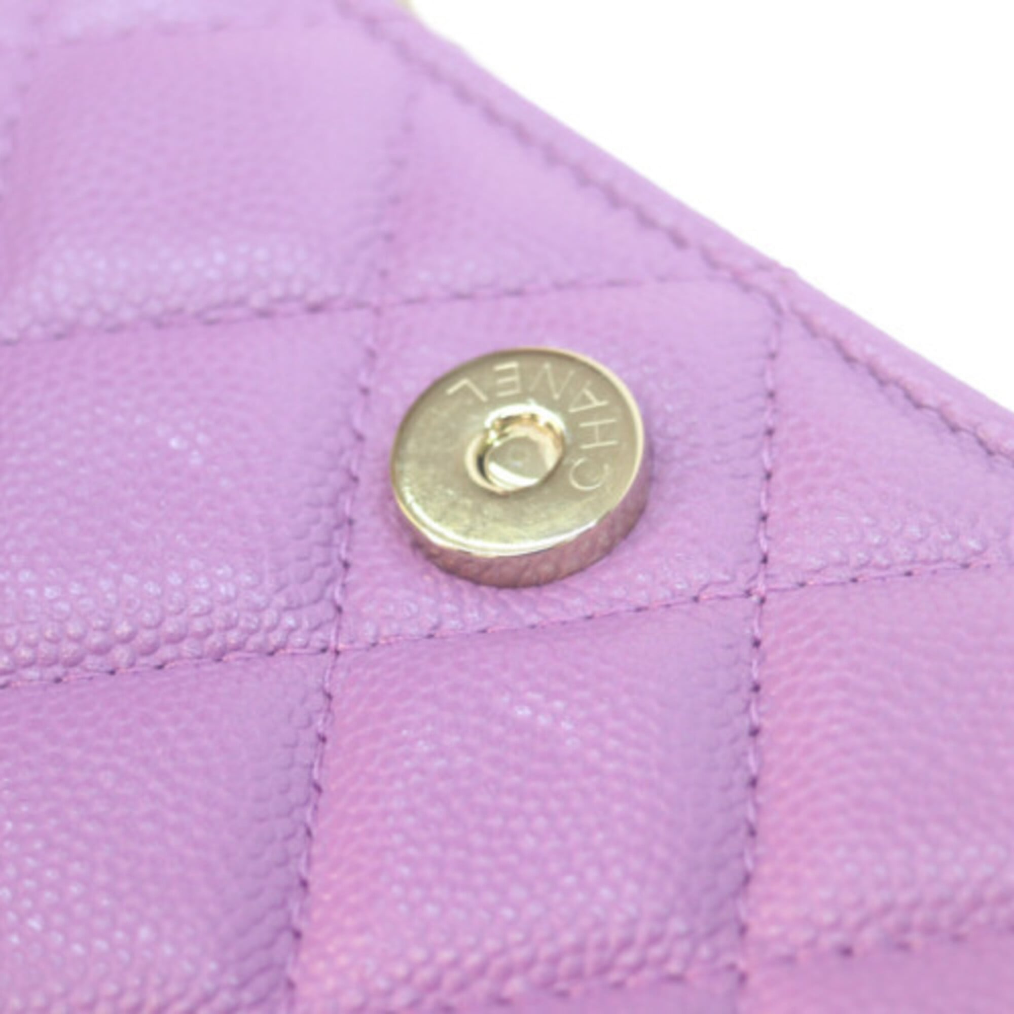 Chanel Purple Grained Calfskin Shoulder Bag (Pre-Owned)