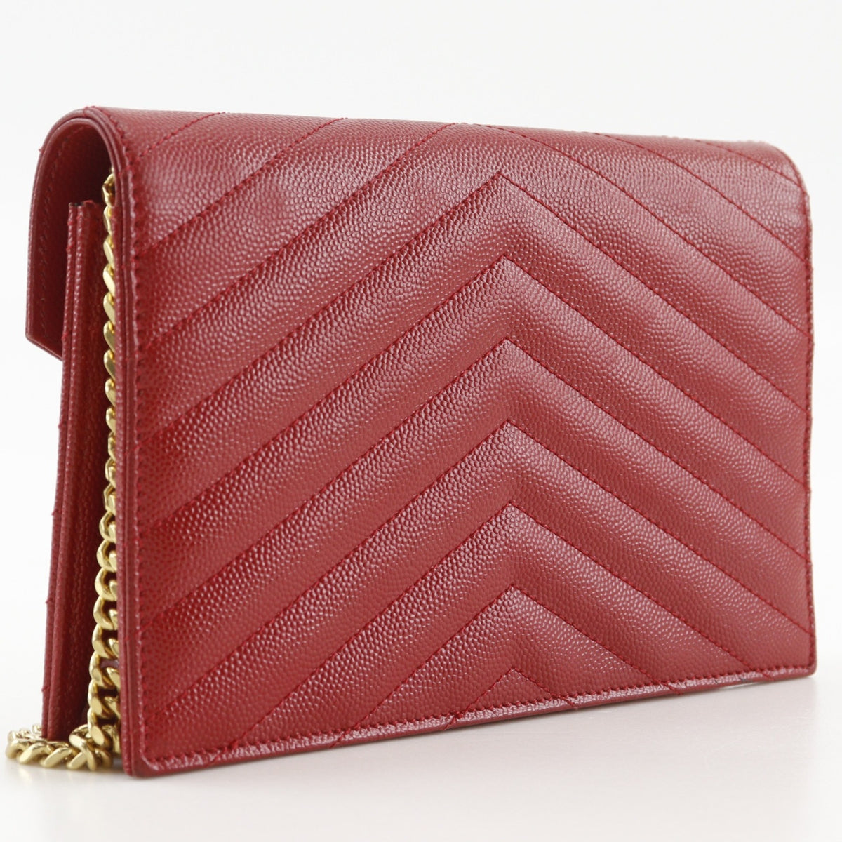 Yves Saint Laurent Red Color Leather Shoulder Bag (Pre-Owned)