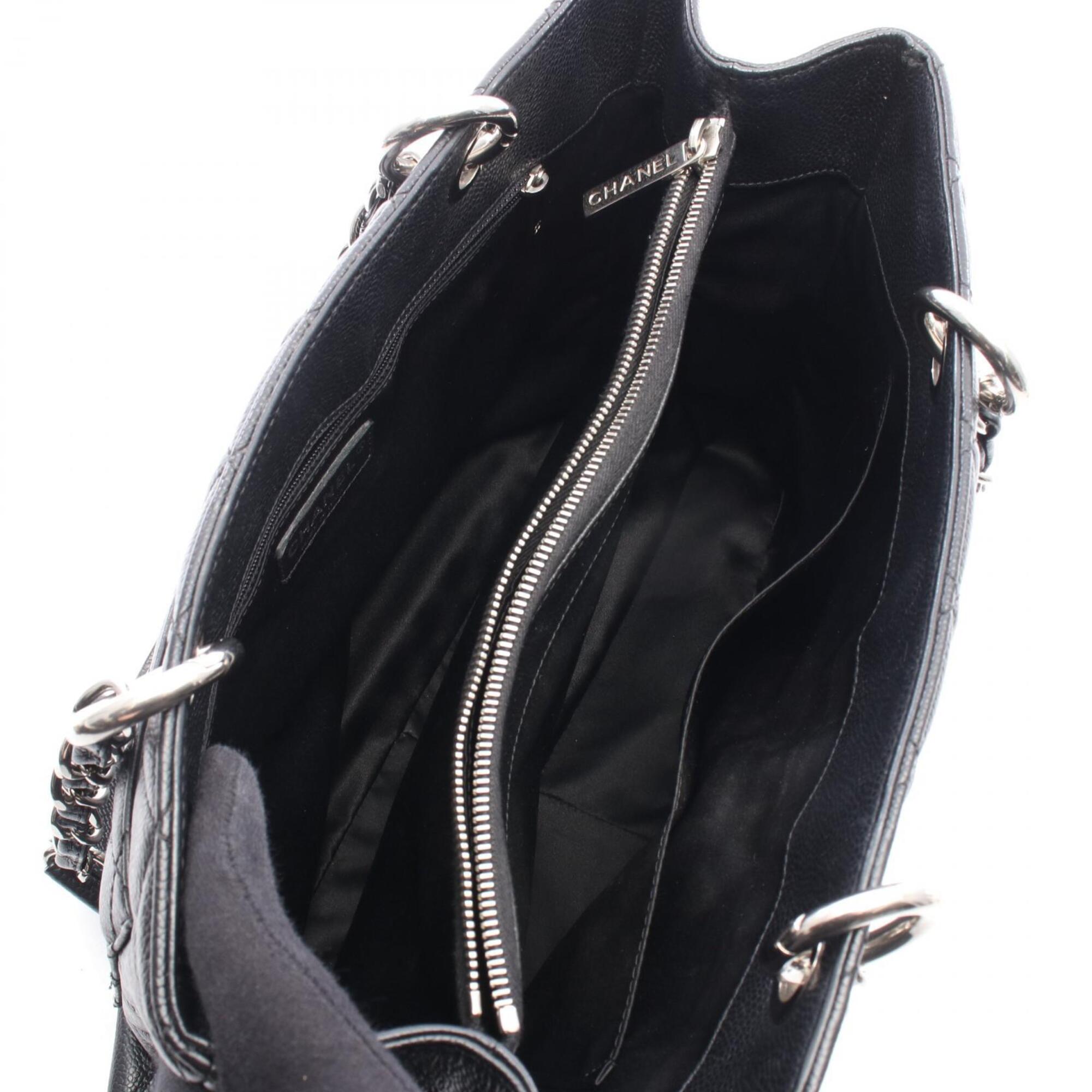 Chanel Black Grained Calfskin Handbag Tote Bag (Pre-Owned)