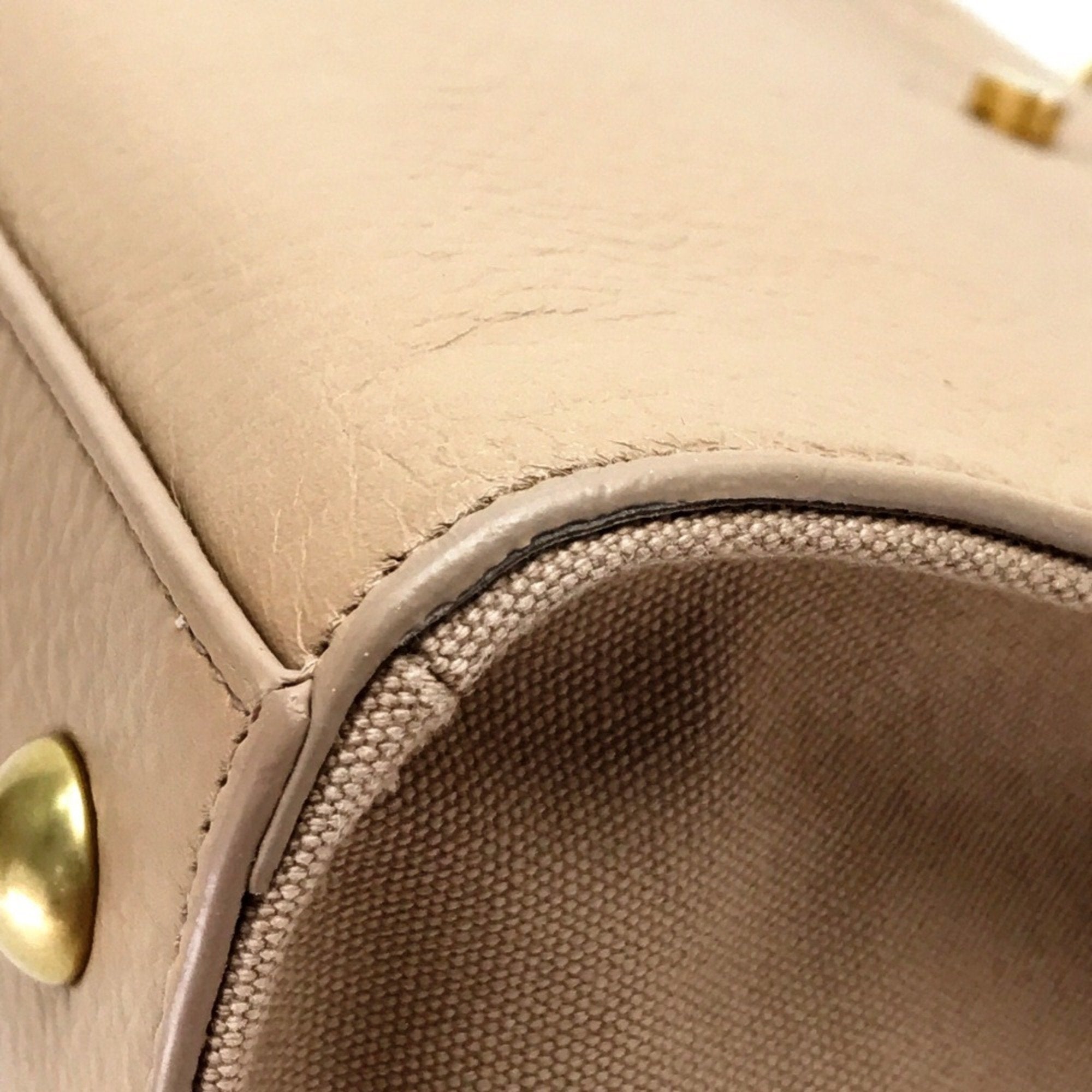Saint Laurent Beige Leather Handbag Shoulder Bag (Pre-Owned)