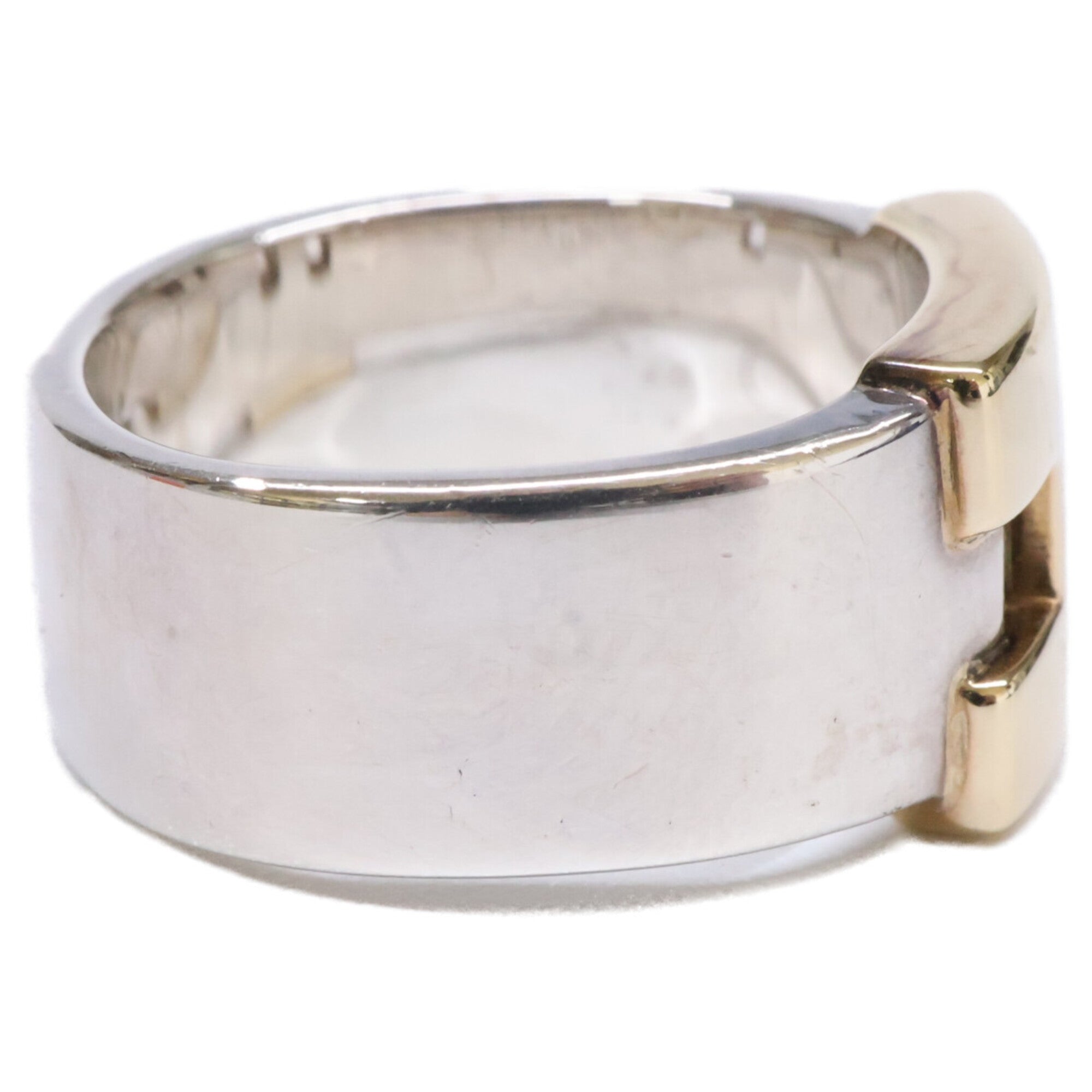 Hermes Silver Yellow Gold Silver 925 Band Ring (Pre-Owned)