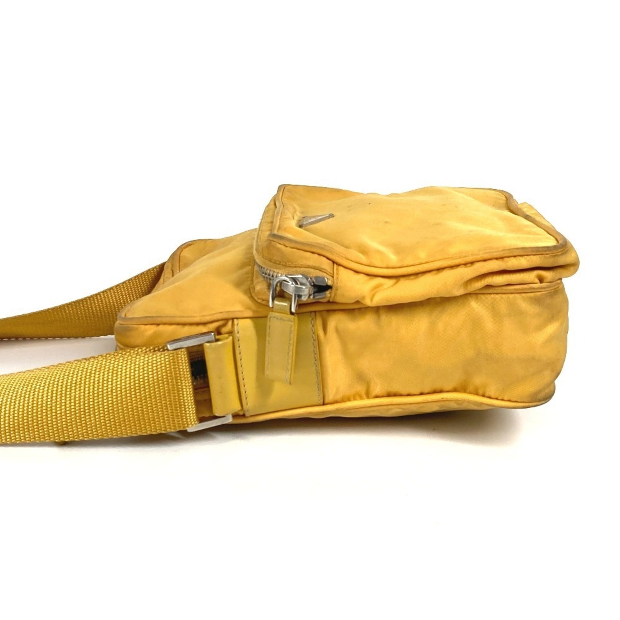 Prada Yellow Nylon Pochette Shoulder Bag (Pre-Owned)