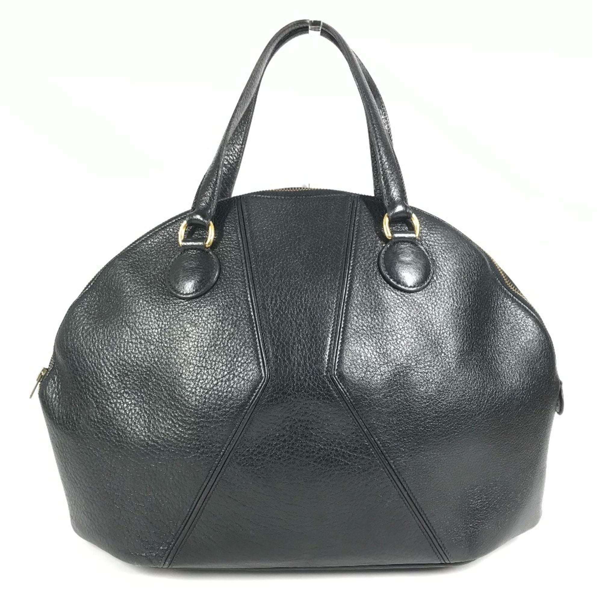 Hermes Black Leather Handbag Tote Bag (Pre-Owned)