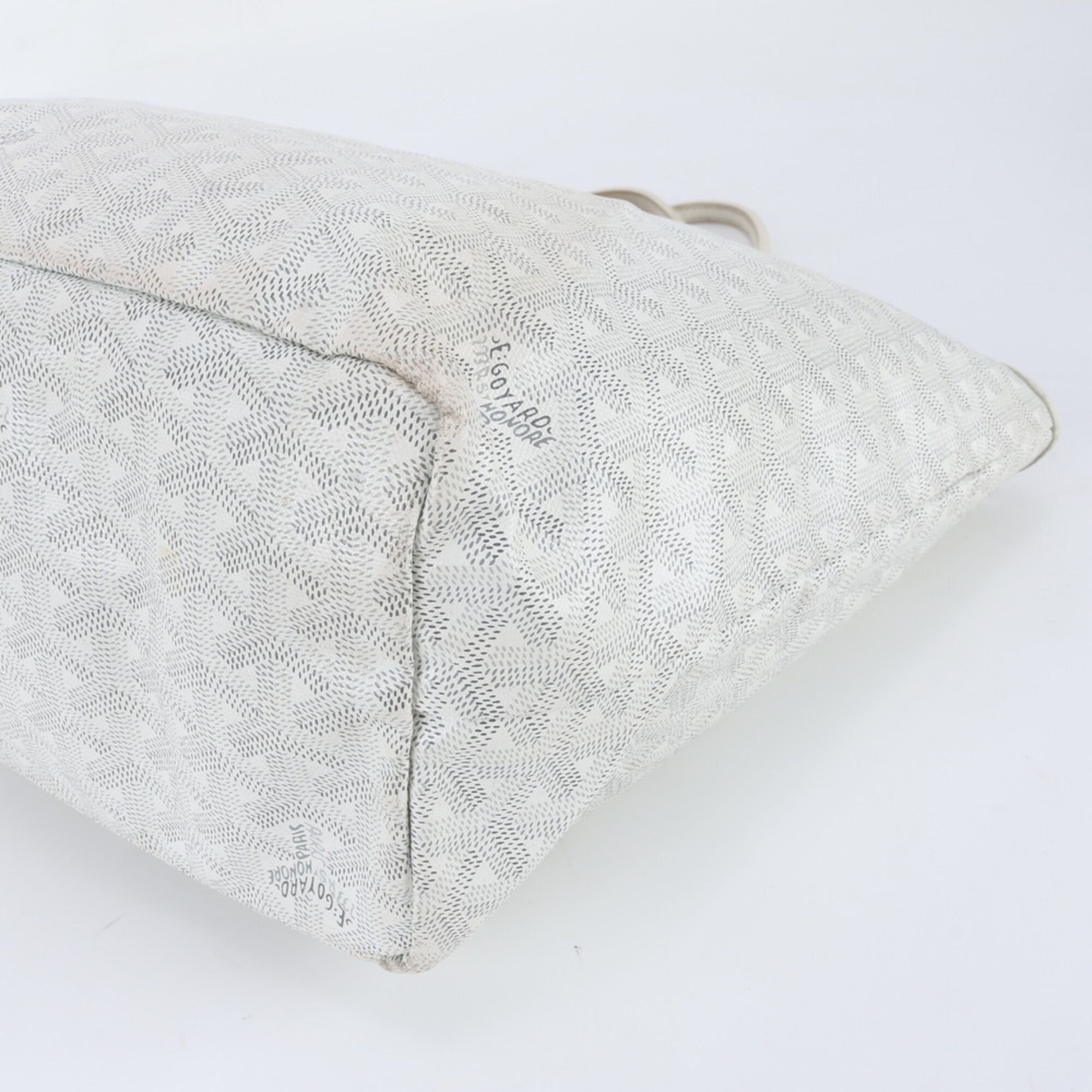 Goyard White Leather Handbag Shoulder Bag Tote Bag (Pre-Owned)