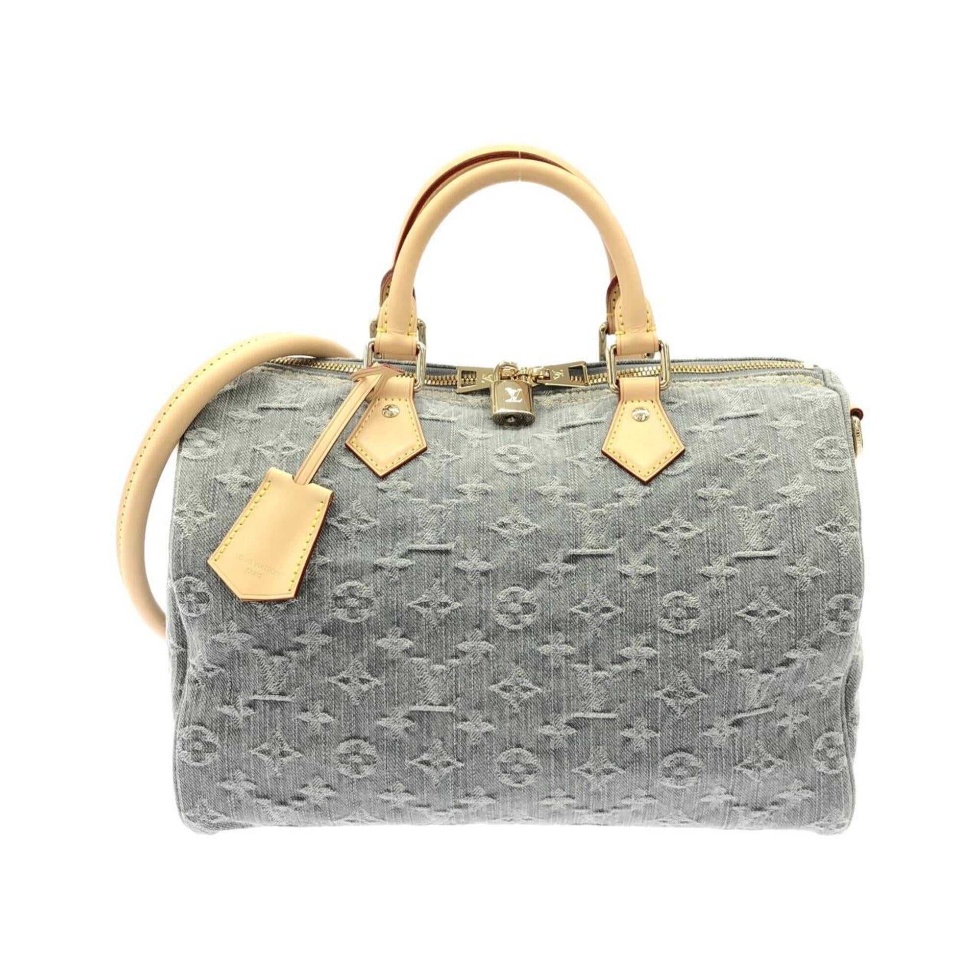 Louis Vuitton Monogram Denim Gray Monogram Denim Shoulder Bag (Pre-Owned)