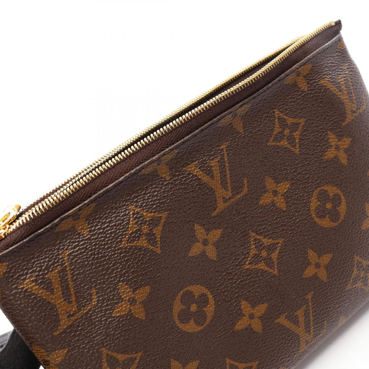Louis Vuitton Beige Brown Coated Canvas Leather Handbag Pochette Shoulder Bag (Pre-Owned)