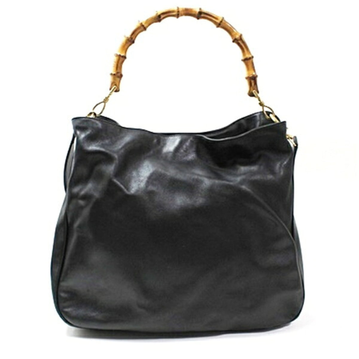 Gucci Black Gray Leather Shoulder Bag (Pre-Owned)