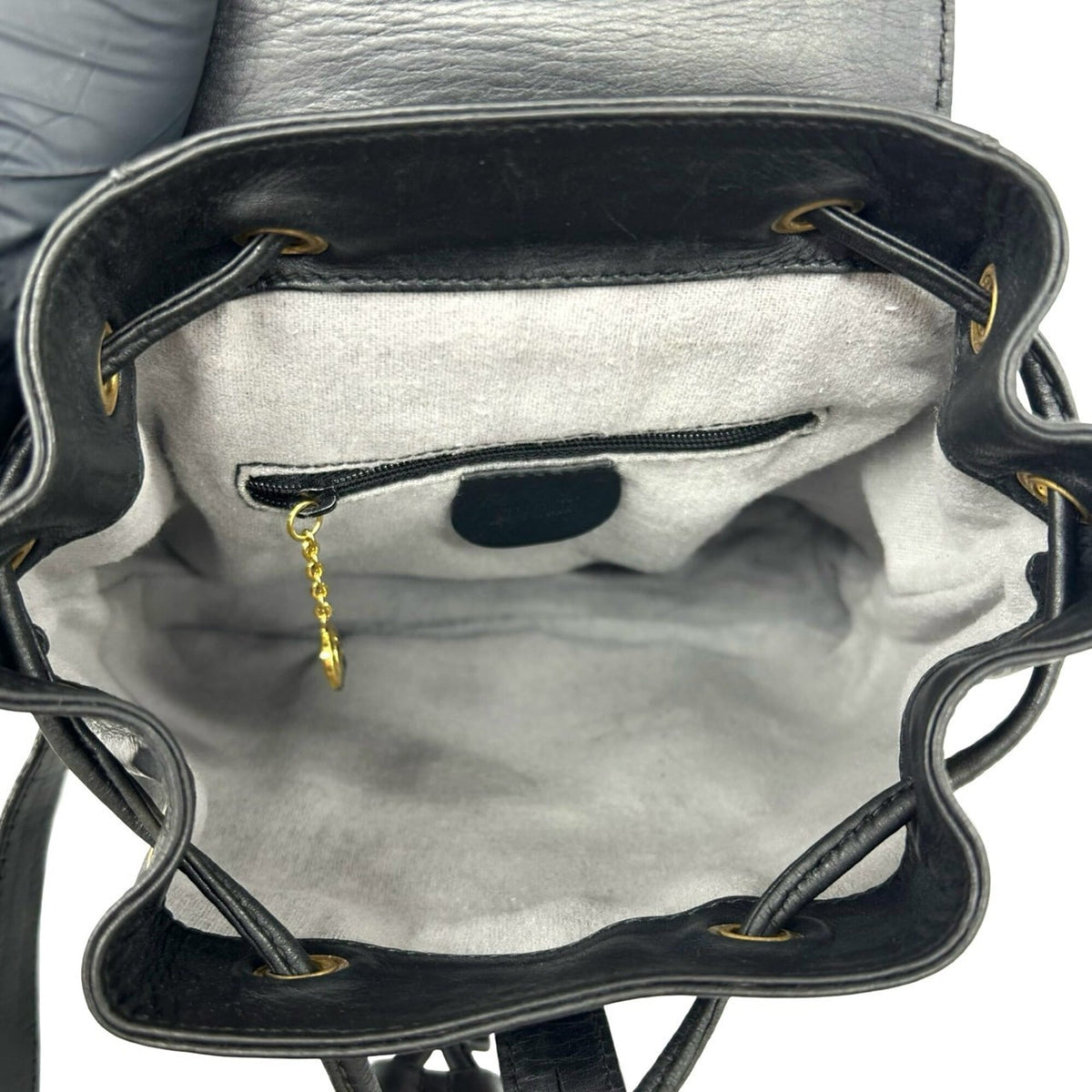 Gucci Black Green Red Color Leather Backpack (Pre-Owned)