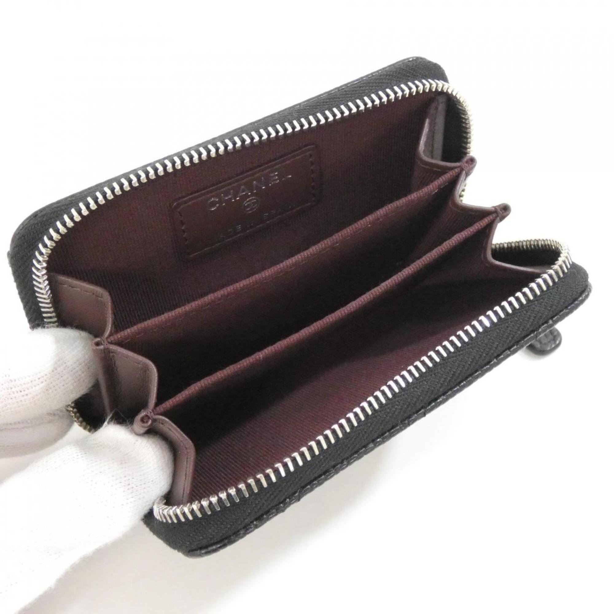 Chanel Black Grained Calfskin Coin Purse/Coin Case (Pre-Owned)