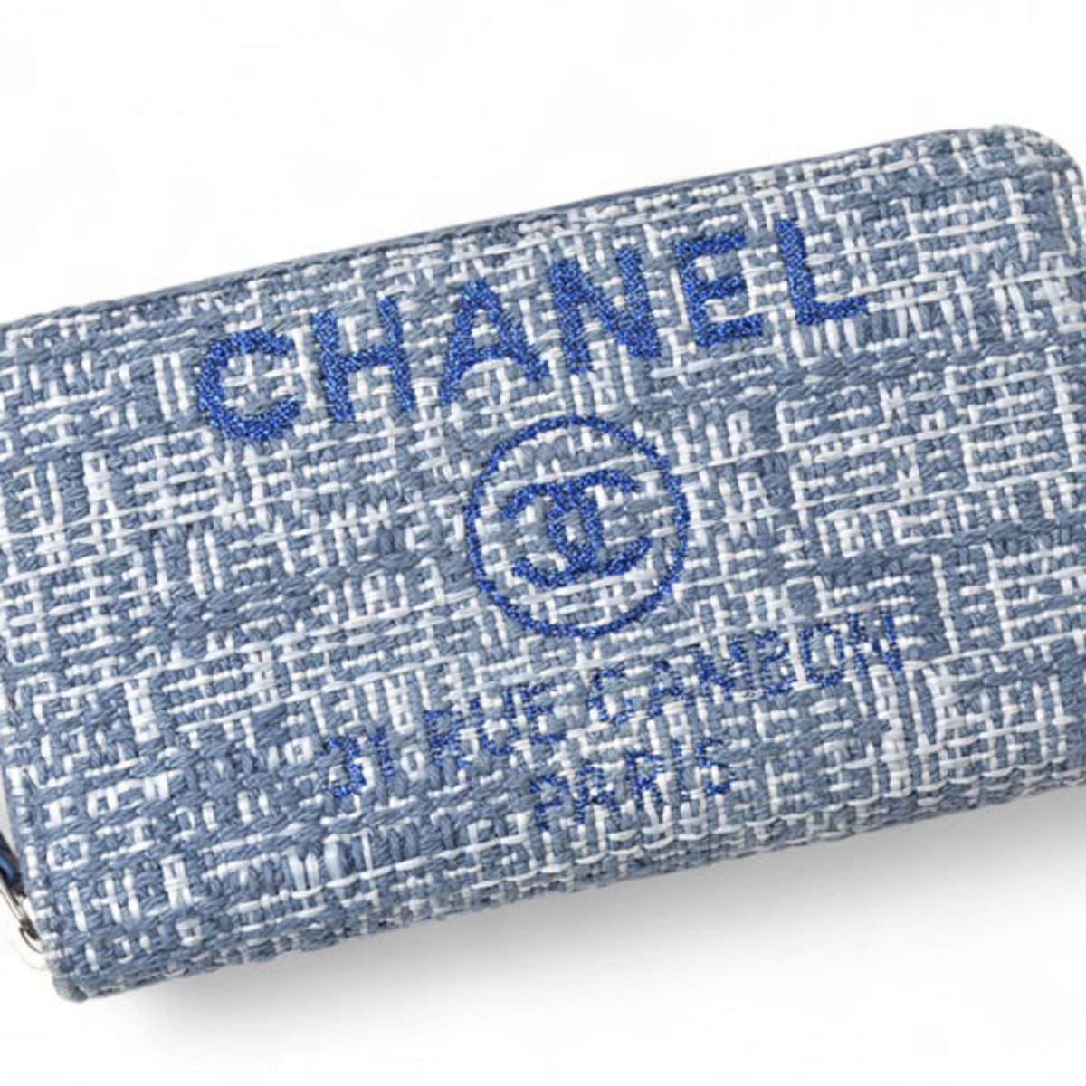 Chanel Blue Tweed Wallet (Bi-Fold) (Pre-Owned)