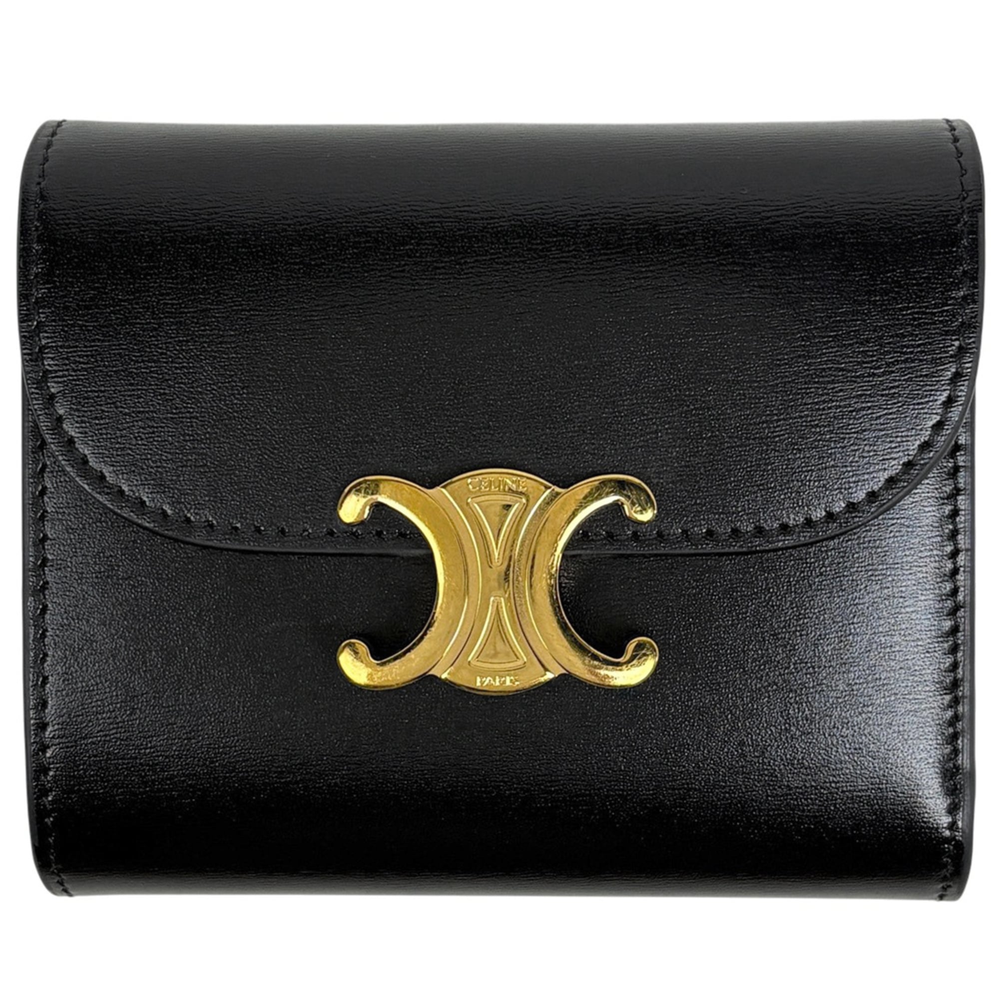 Celine Black Leather Wallet (Tri-Fold) (Pre-Owned)