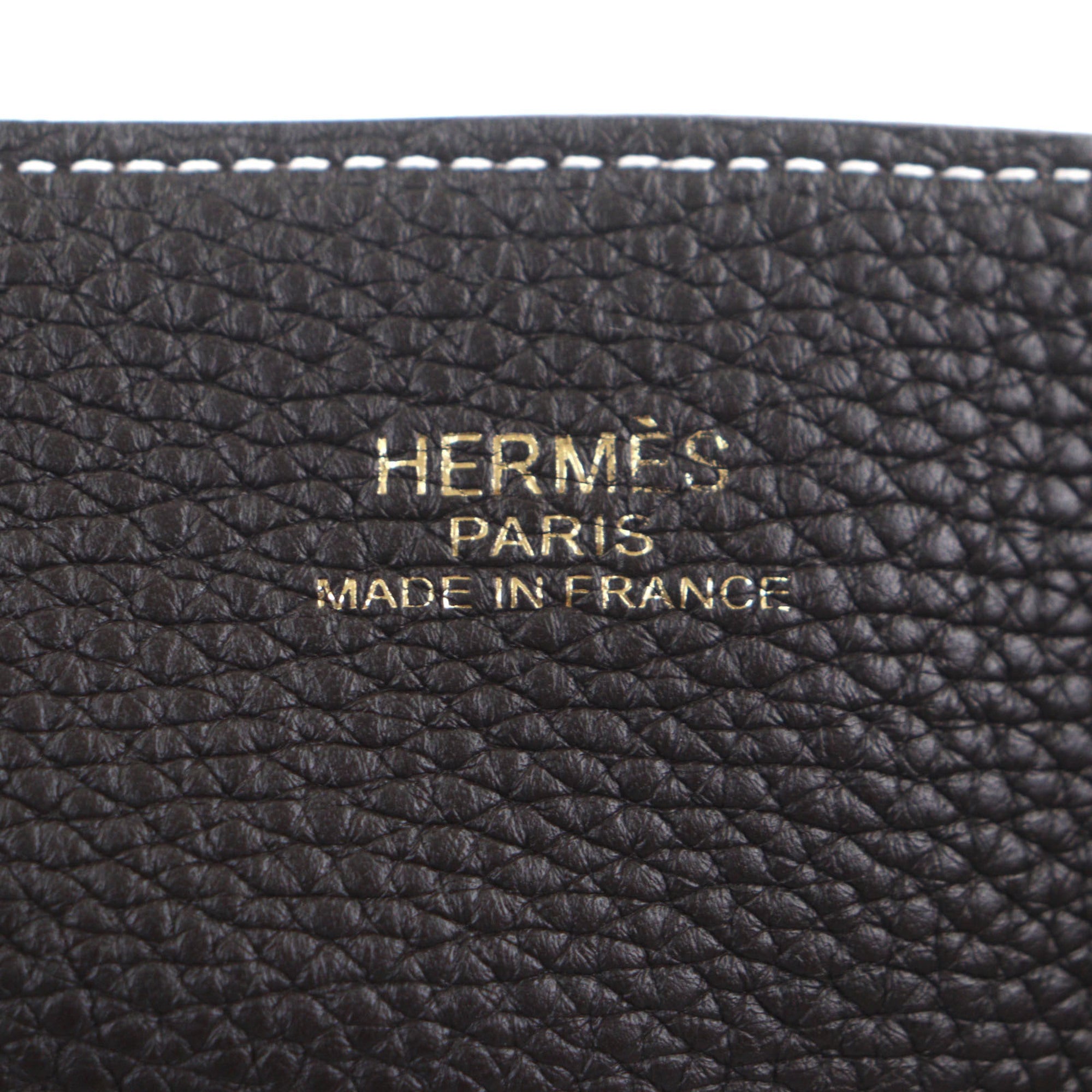 Hermes Ebene Etoupe Gray Taurillon Clemence Leather Tote Bag (Pre-Owned)