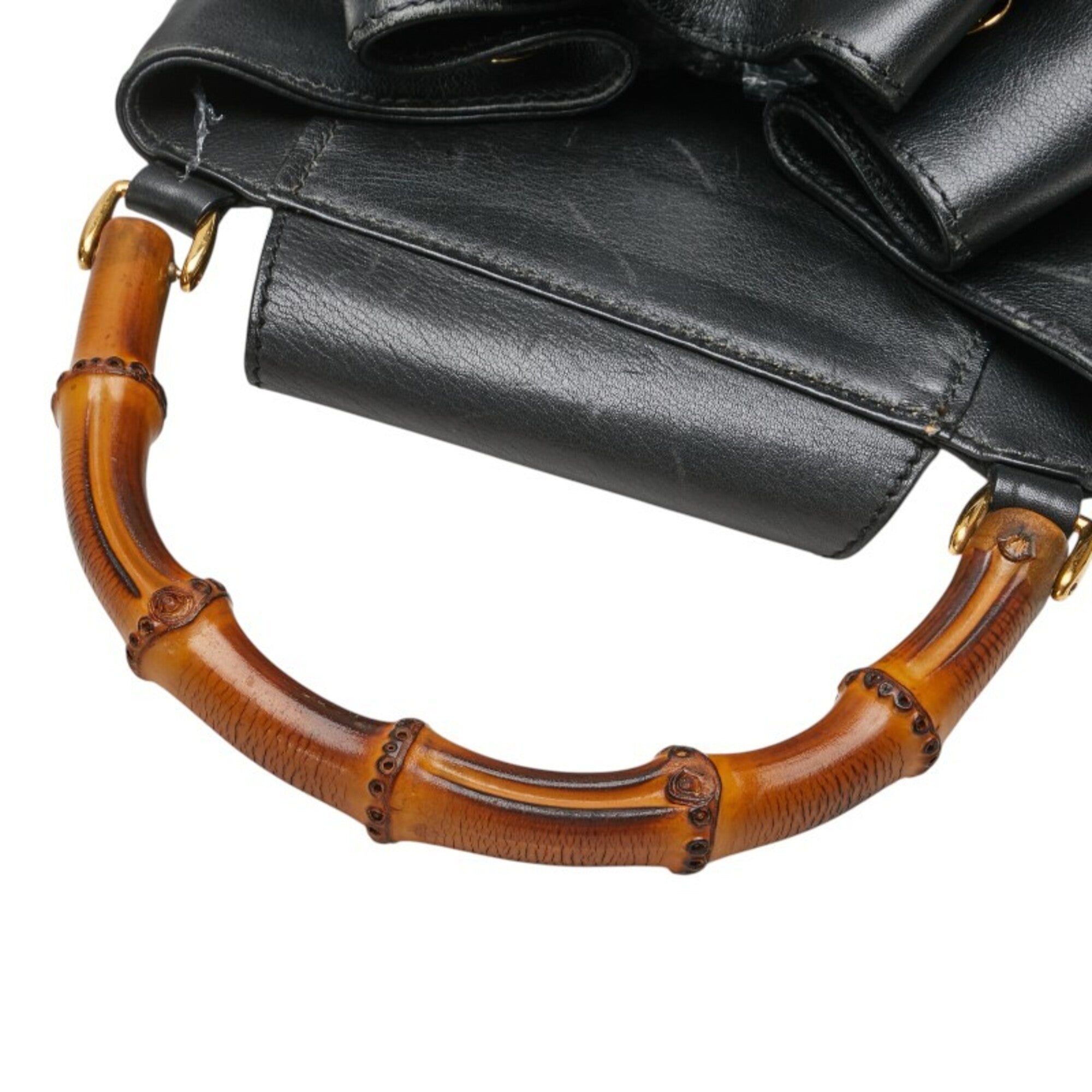 Gucci Black Leather Shoulder Bag Sling Bag (Pre-Owned)