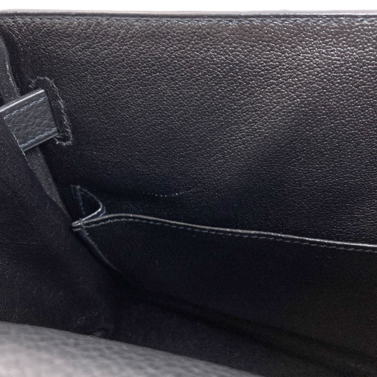 Hermes Kelly Black Taurillon Clemence Leather Handbag (Pre-Owned)