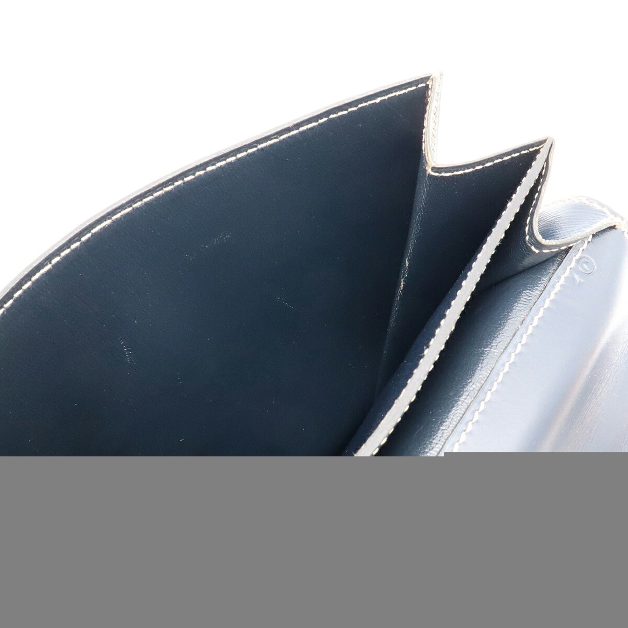 Hermes Navy Box Calf Leather Pochette Shoulder Bag (Pre-Owned)