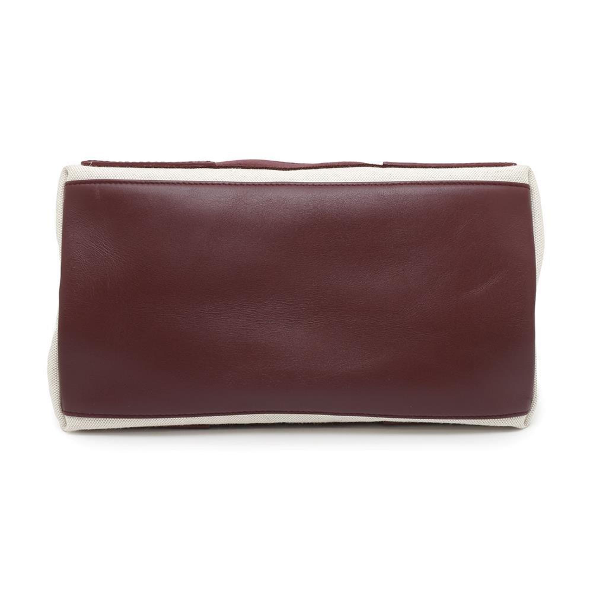 Balenciaga Bordeaux Canvas Leather Tote Bag (Pre-Owned)