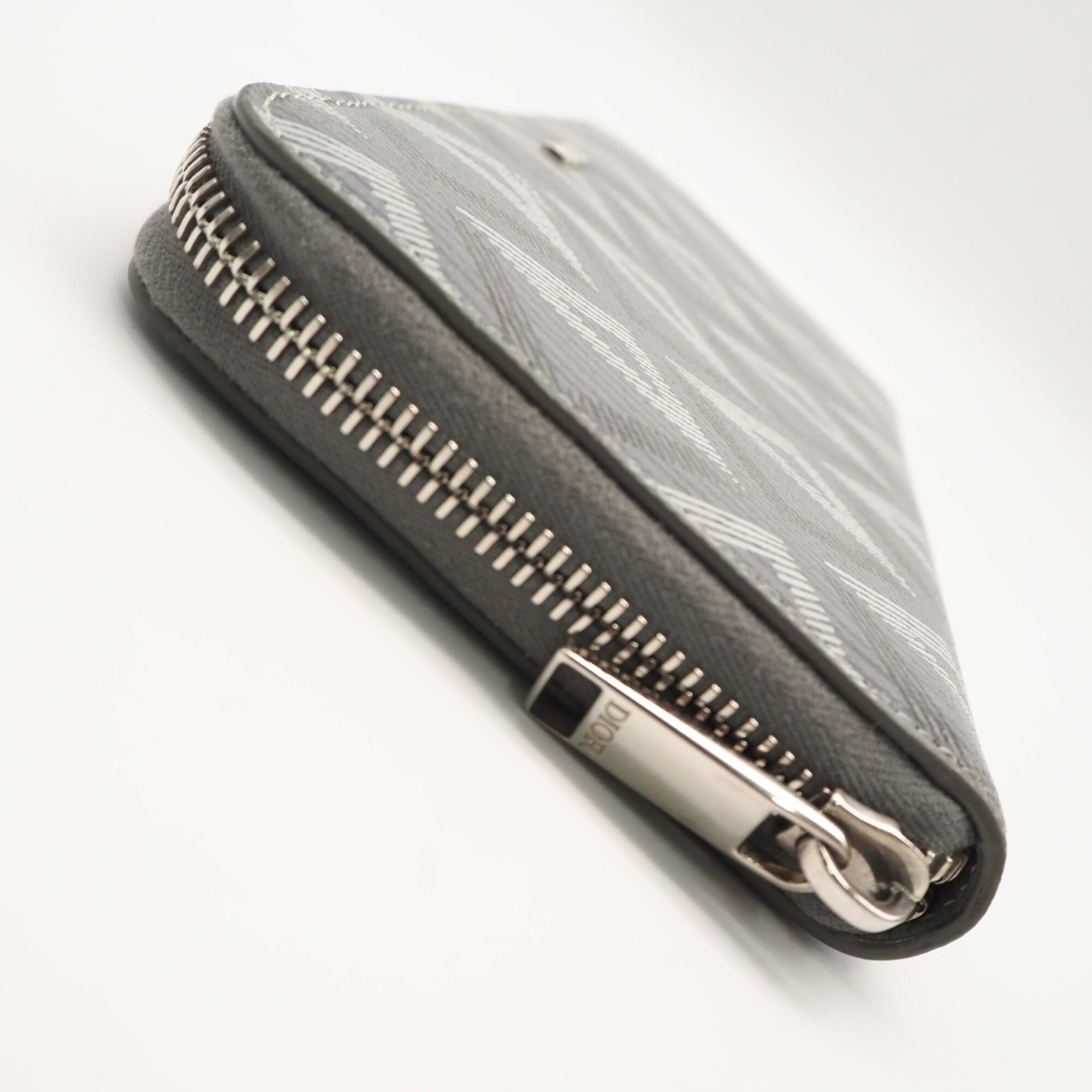 Christian Dior Gray Coated Canvas Leather Long Wallet (Bi-Fold) (Pre-Owned)