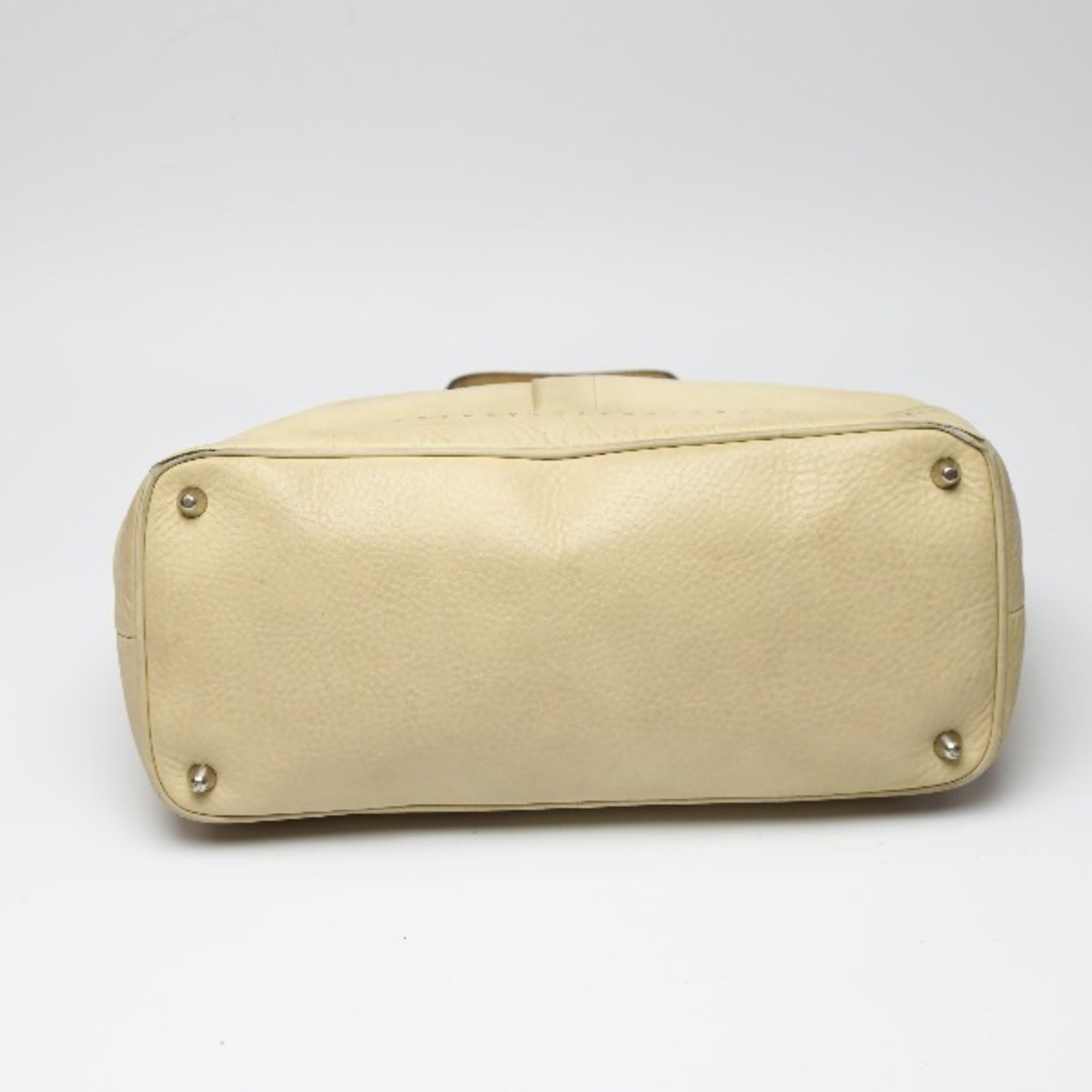 Coach Beige Leather Handbag Tote Bag (Pre-Owned)