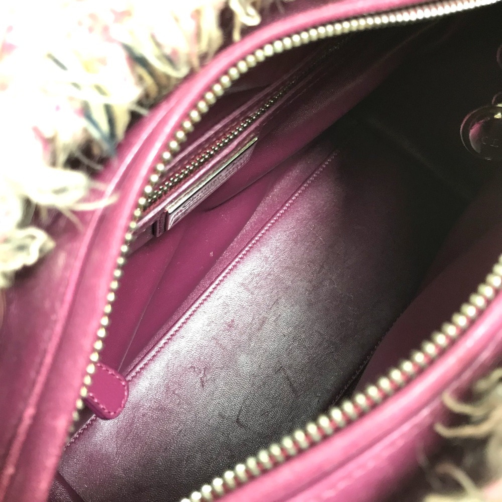 Christian Dior Pink Tweed Handbag (Pre-Owned)