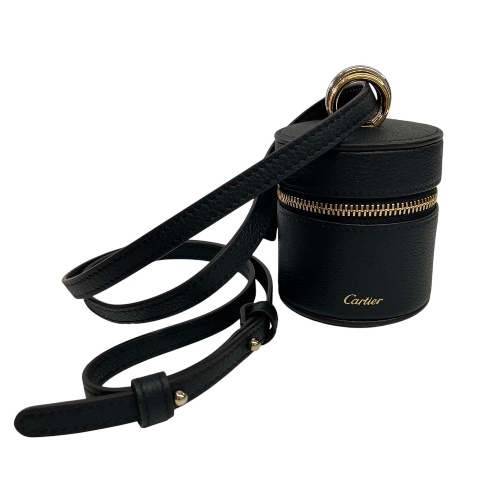 Cartier Trinity Black Leather Shoulder Bag (Pre-Owned)