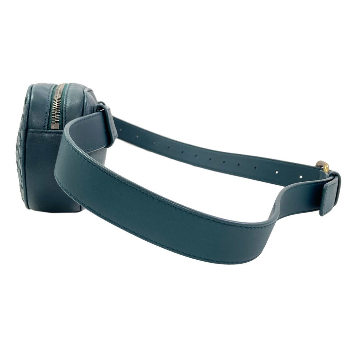 Bottega Veneta Intrecciato Green Leather Fanny Pack (Pre-Owned)
