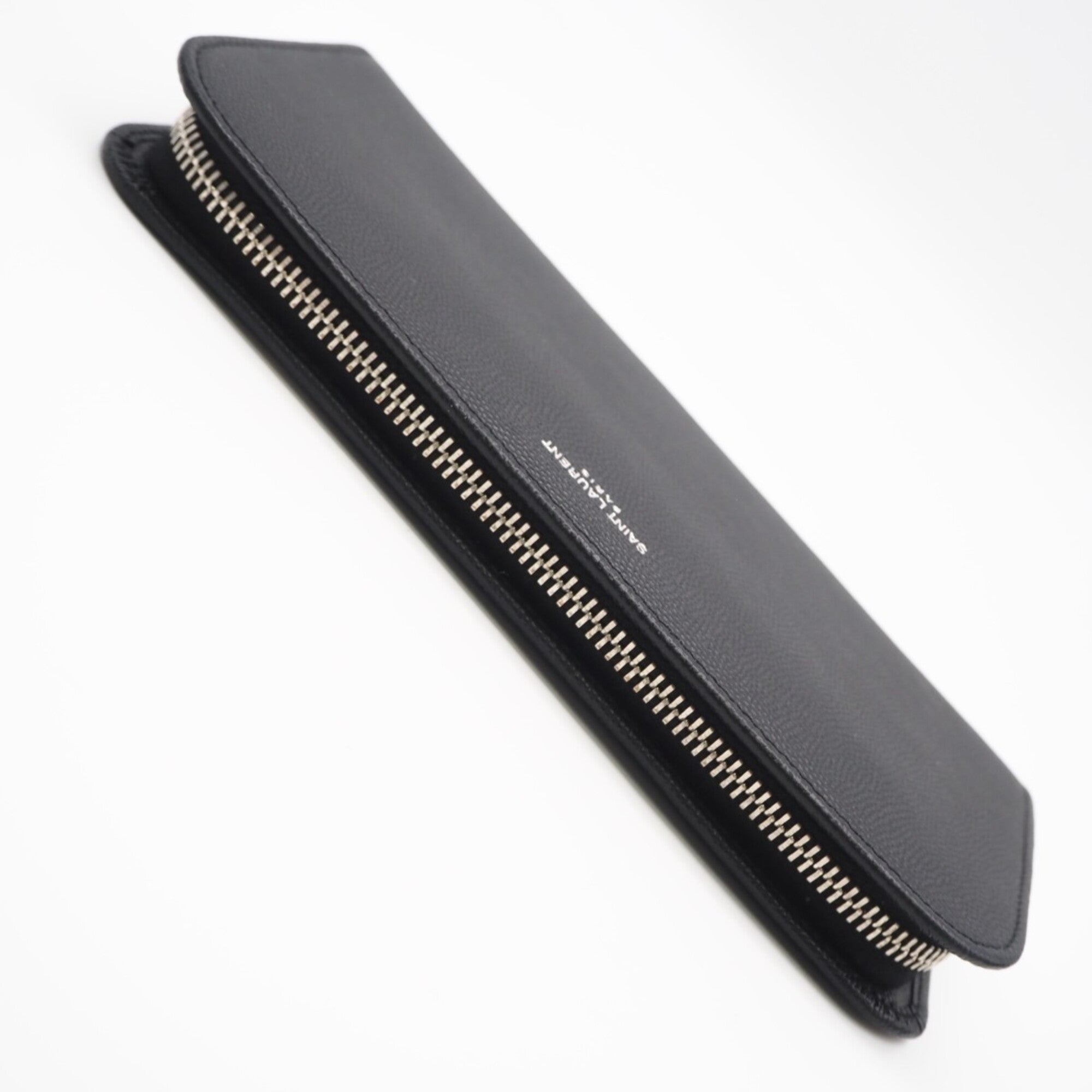 Yves Saint Laurent Black Leather Long Wallet (Bi-Fold) (Pre-Owned)