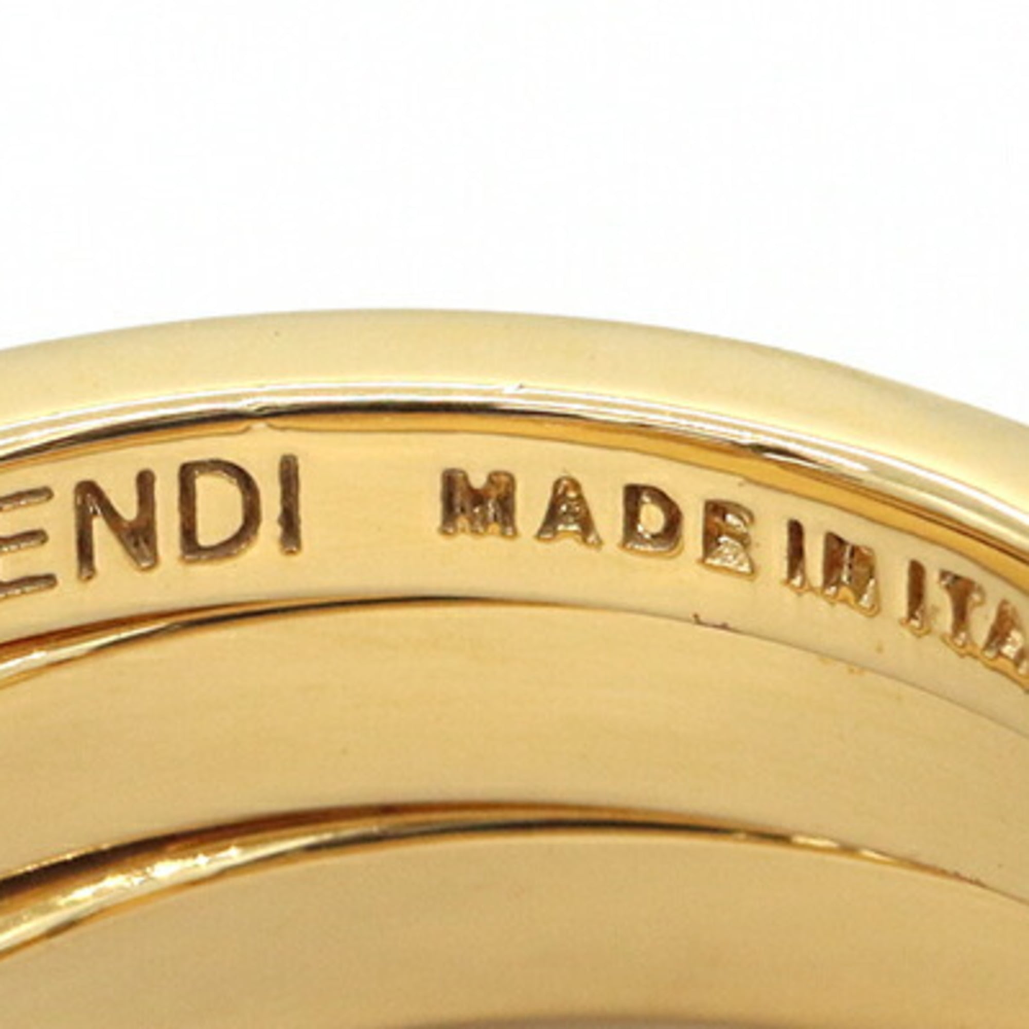 Fendi Gold Dark Brown Metal Band Ring (Pre-Owned)