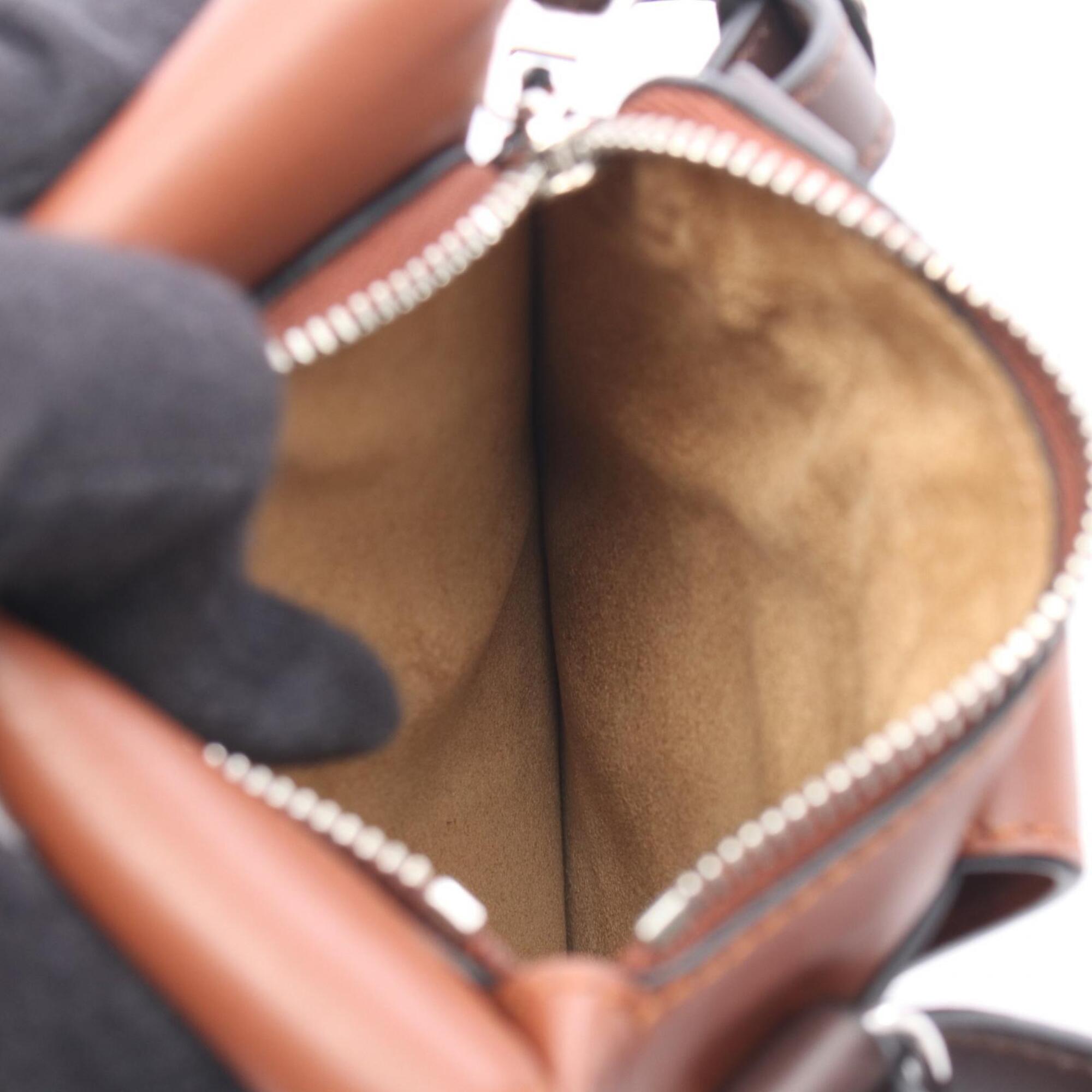 Loewe Brown Leather Handbag Shoulder Bag Sling Bag (Pre-Owned)
