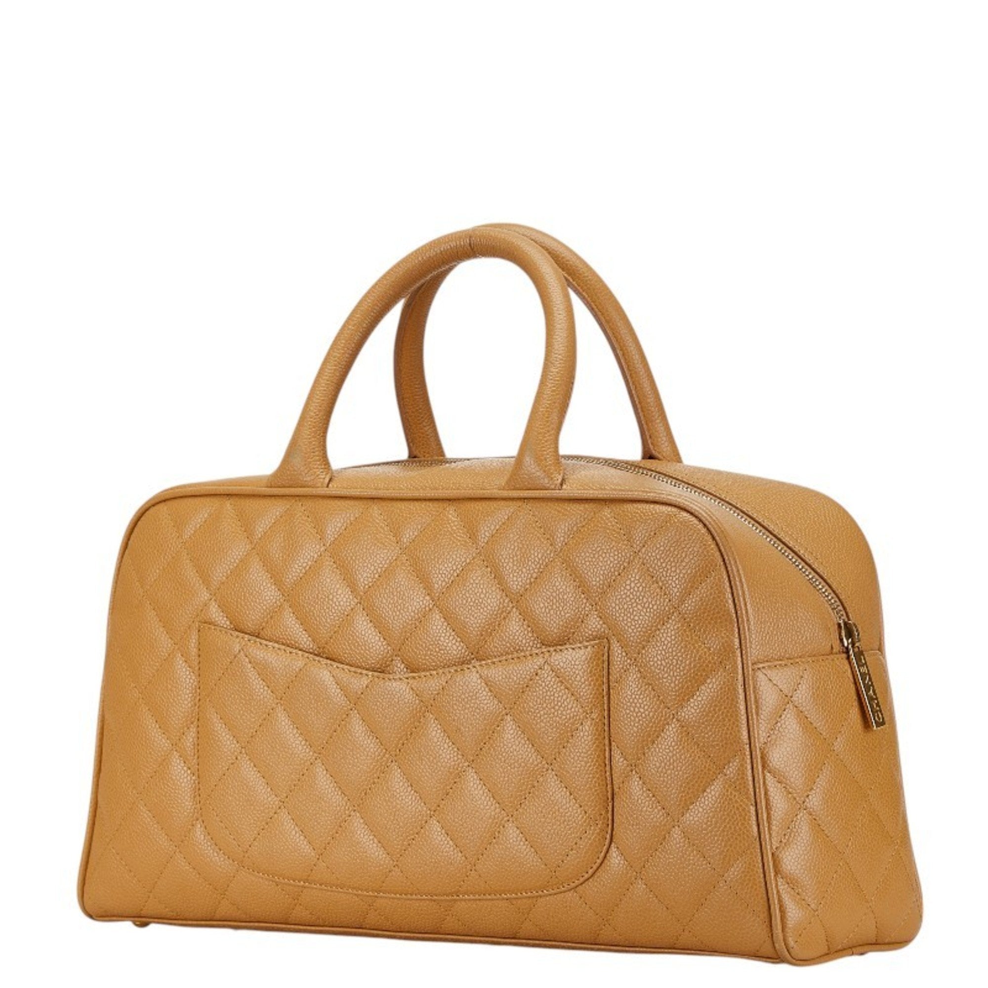 Chanel Beige Caviar Leather Handbag (Pre-Owned)