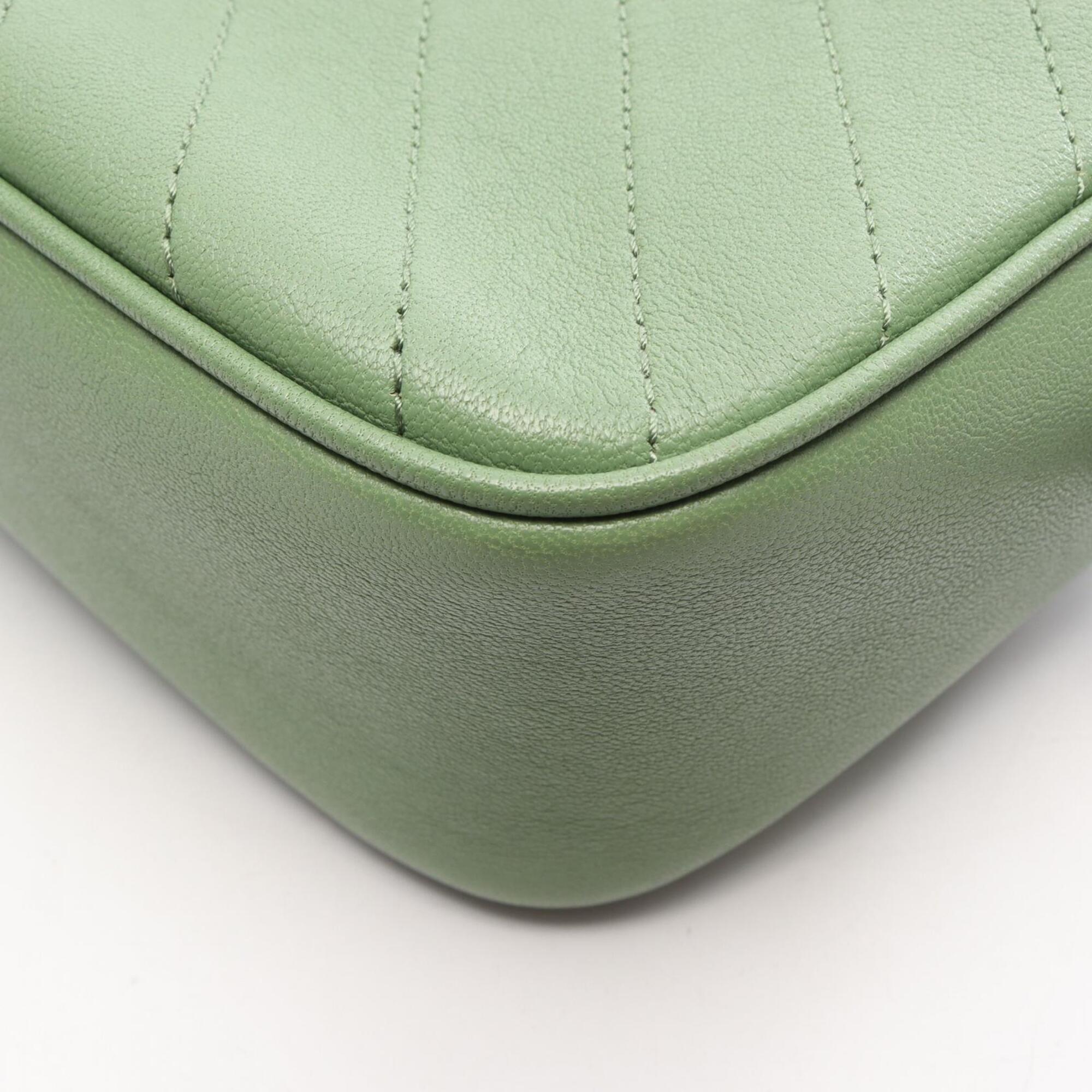Gucci Green Leather Handbag Shoulder Bag (Pre-Owned)