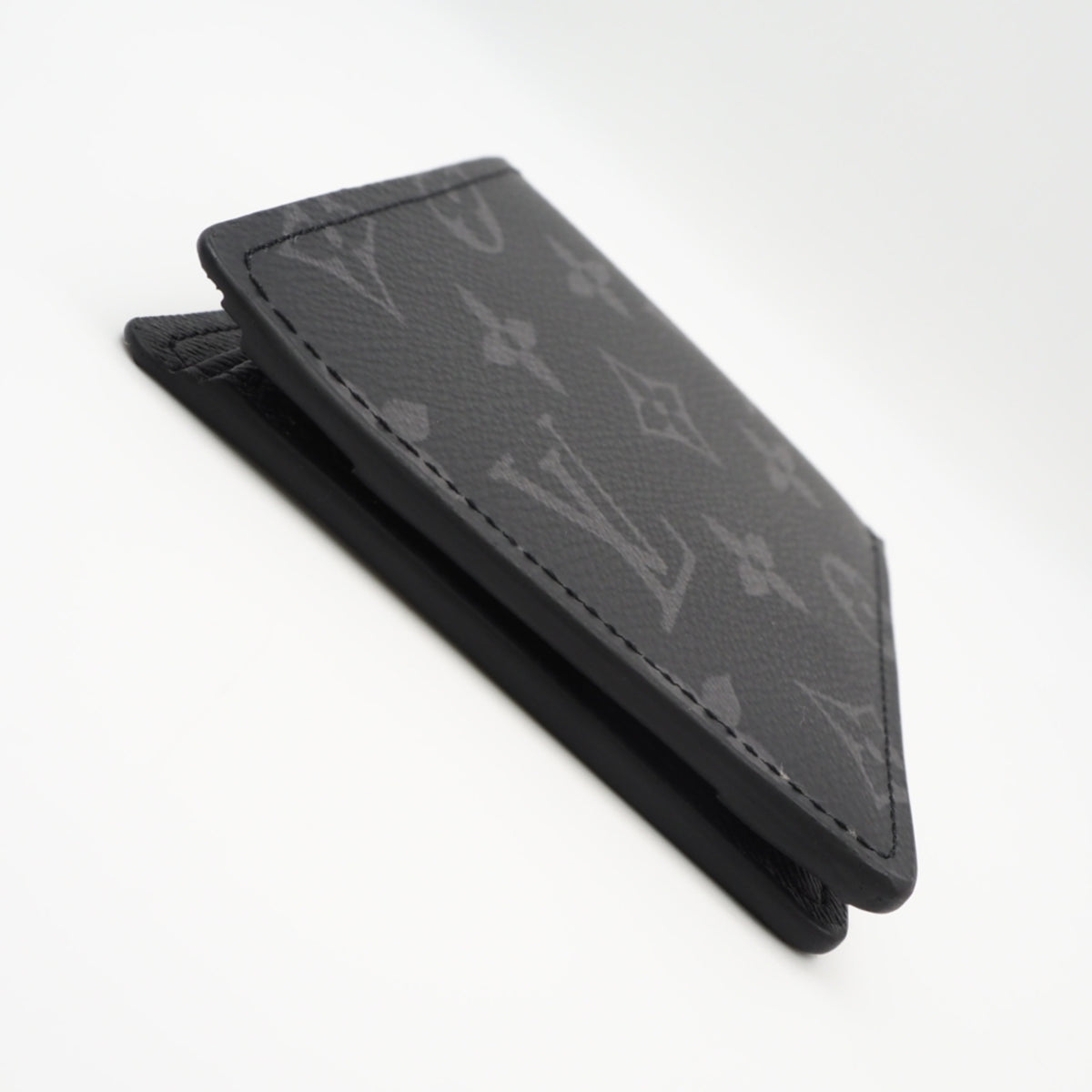 Louis Vuitton Monogram Eclipse Black Gray Coated Canvas Leather Wallet (Bi-Fold) (Pre-Owned)