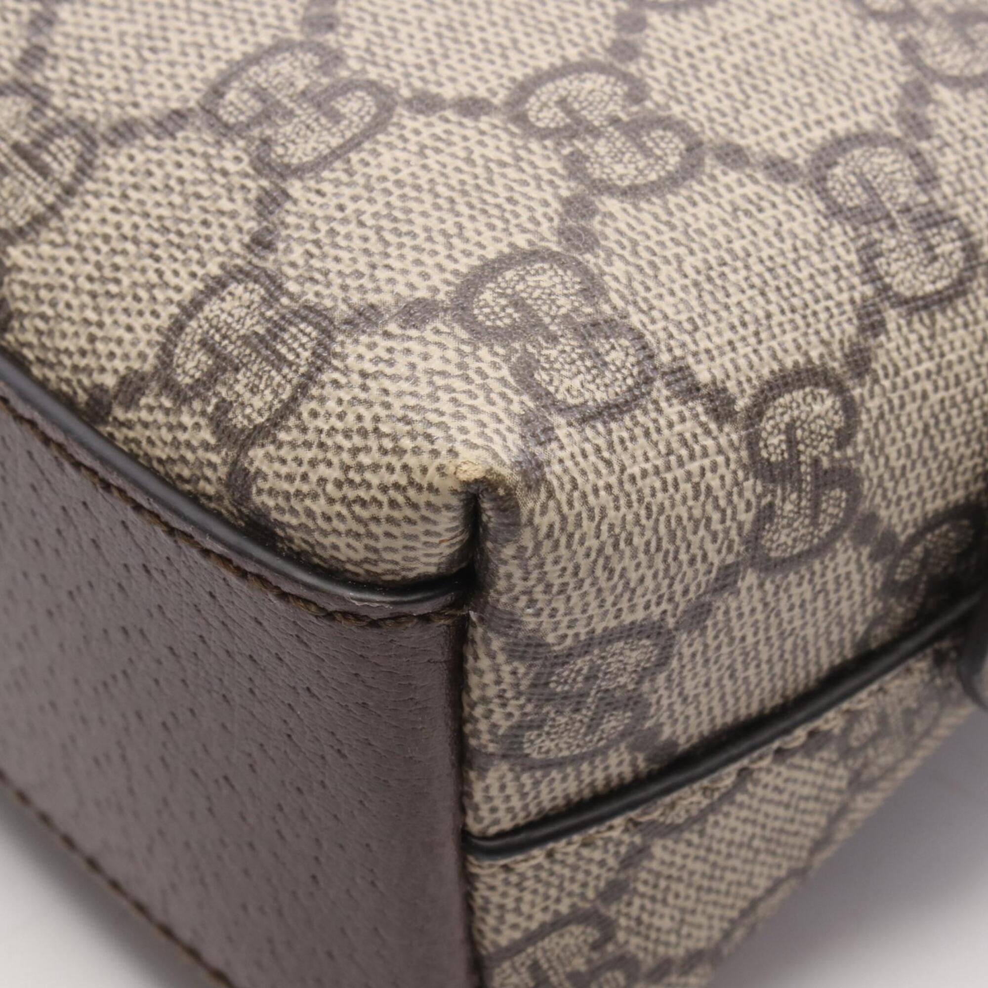 Gucci Beige Brown Multi-Color Gg Supreme Leather Shoulder Bag (Pre-Owned)