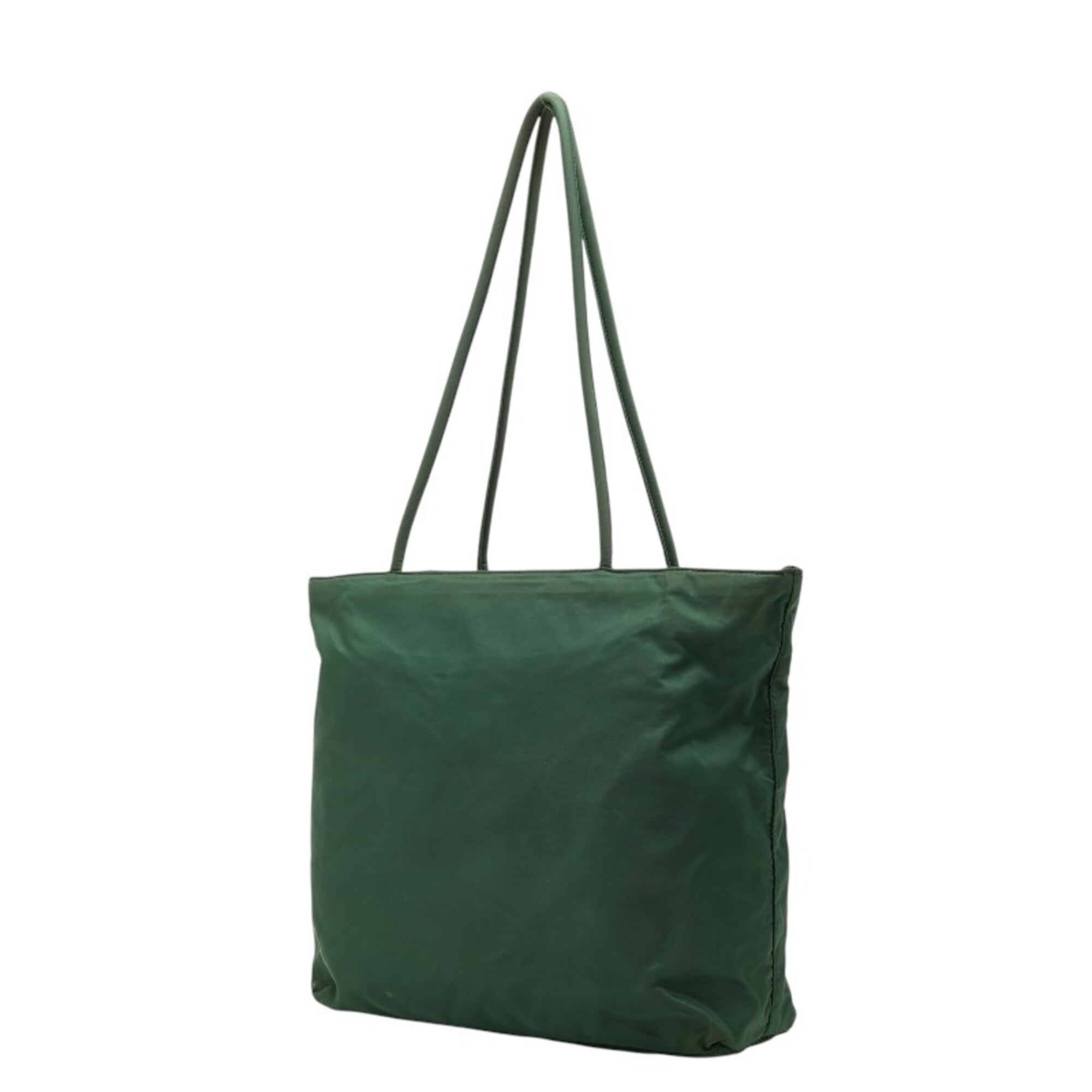 Prada Green Nylon Shoulder Bag Tote Bag (Pre-Owned)