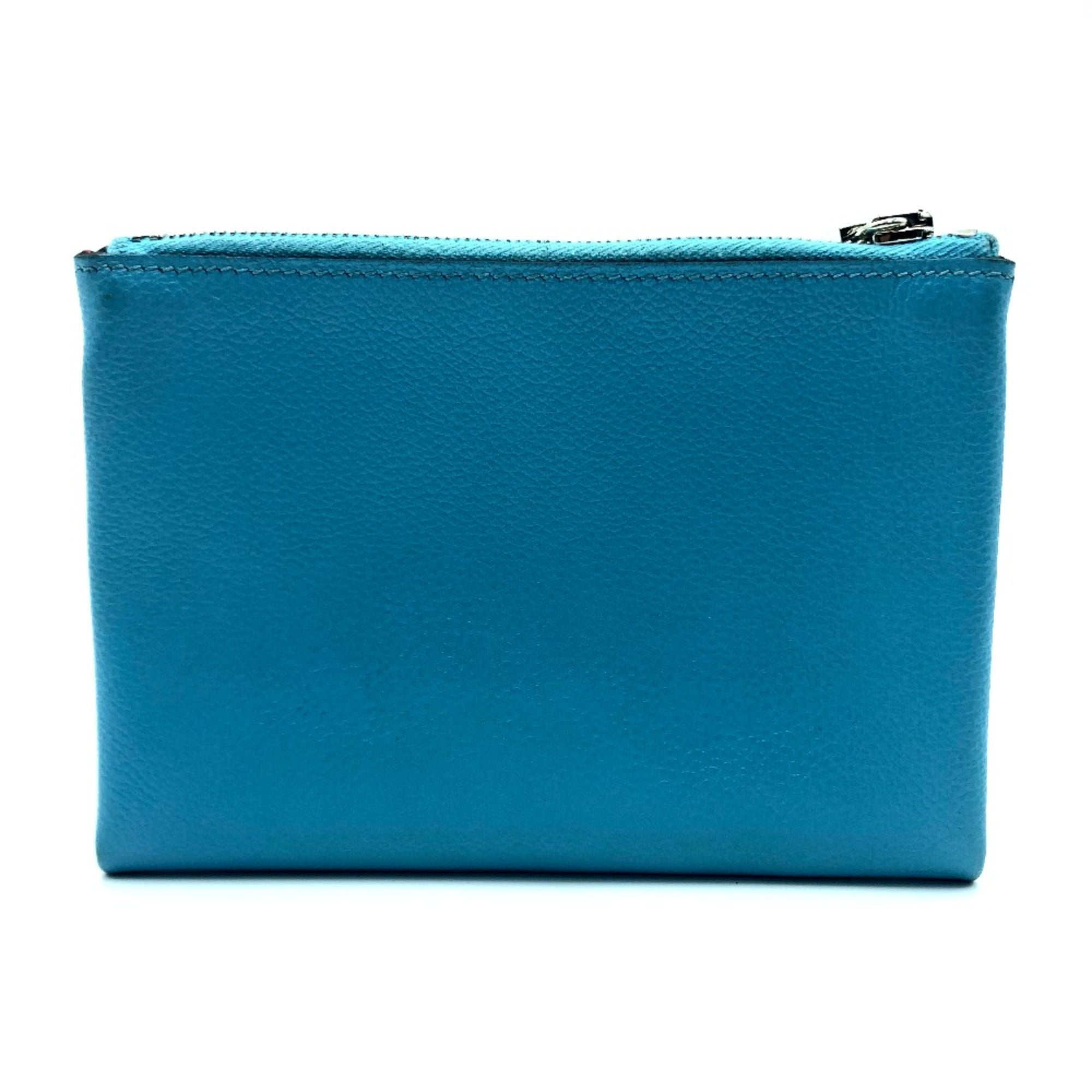 Hermes Blue Leather Pouch (Pre-Owned)