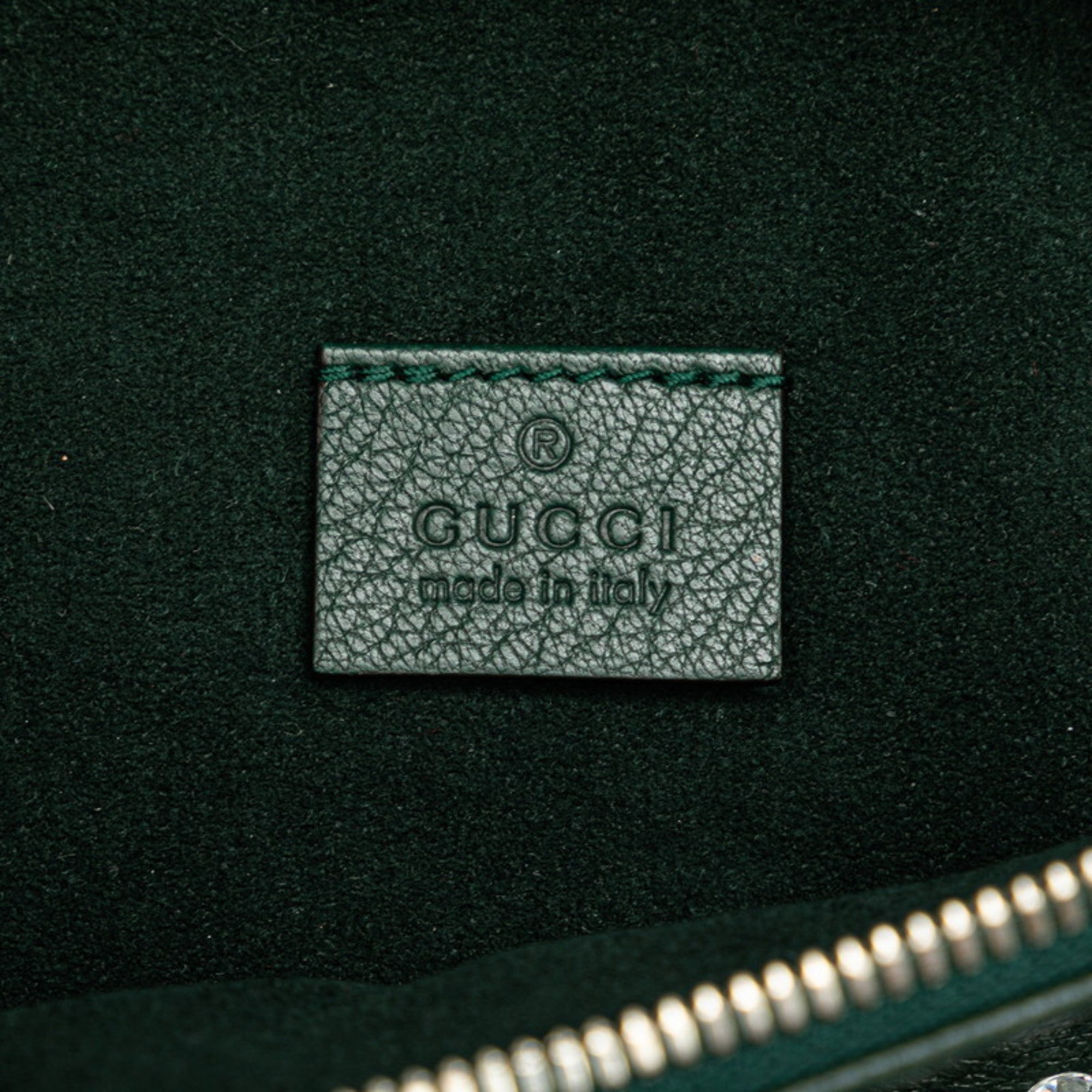 Gucci Moss Green Multi-Color Leather Sling Bag (Pre-Owned)
