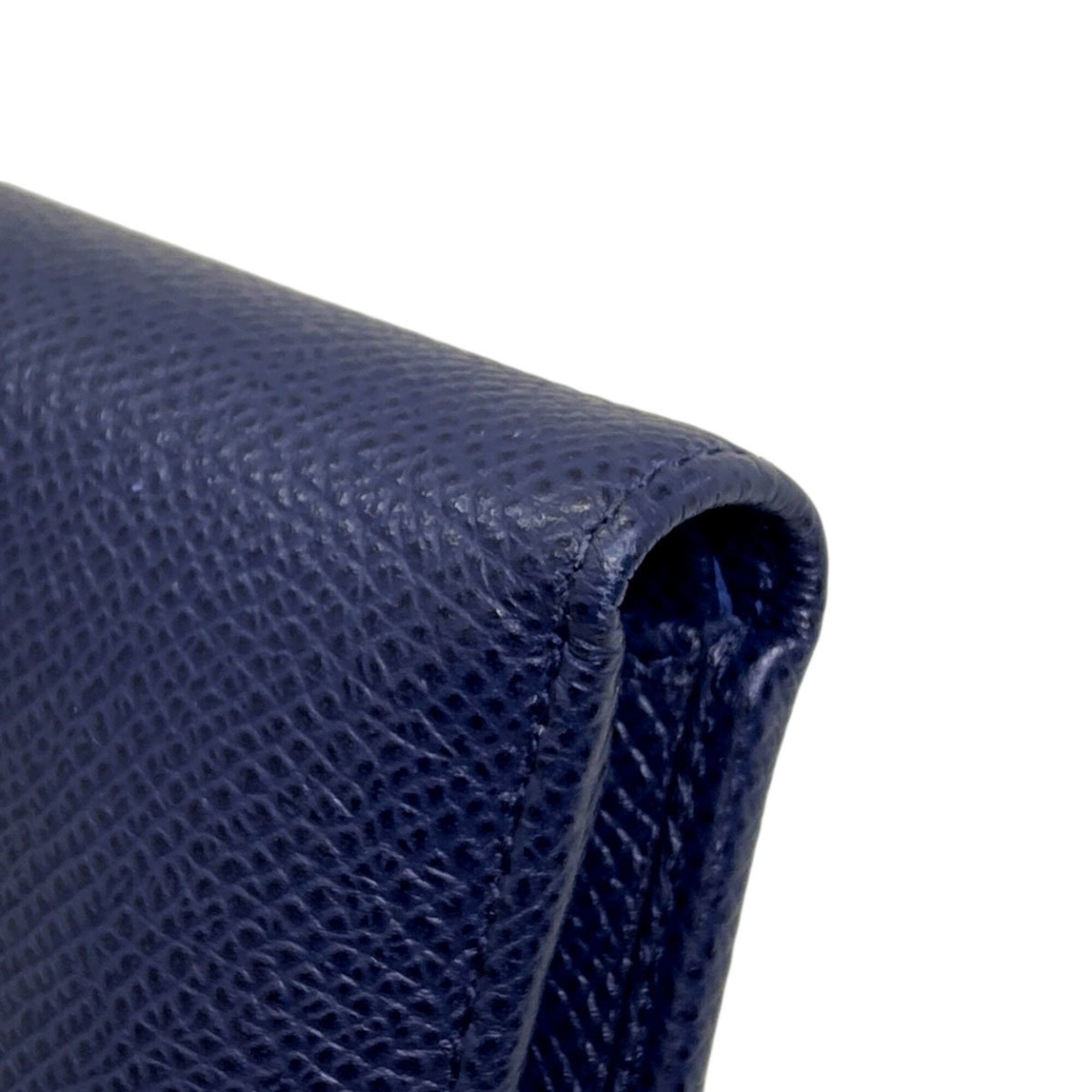 Bvlgari Navy Leather Wallet (Bi-Fold) (Pre-Owned)