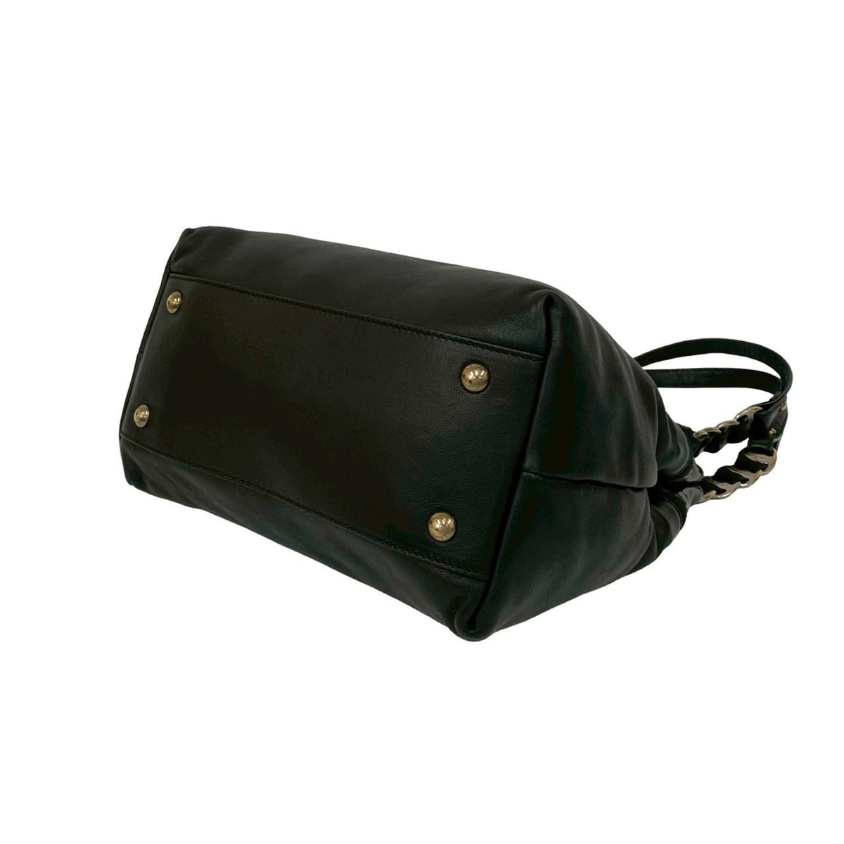 Salvatore Ferragamo Black Patent Leather Leather Shoulder Bag Tote Bag (Pre-Owned)