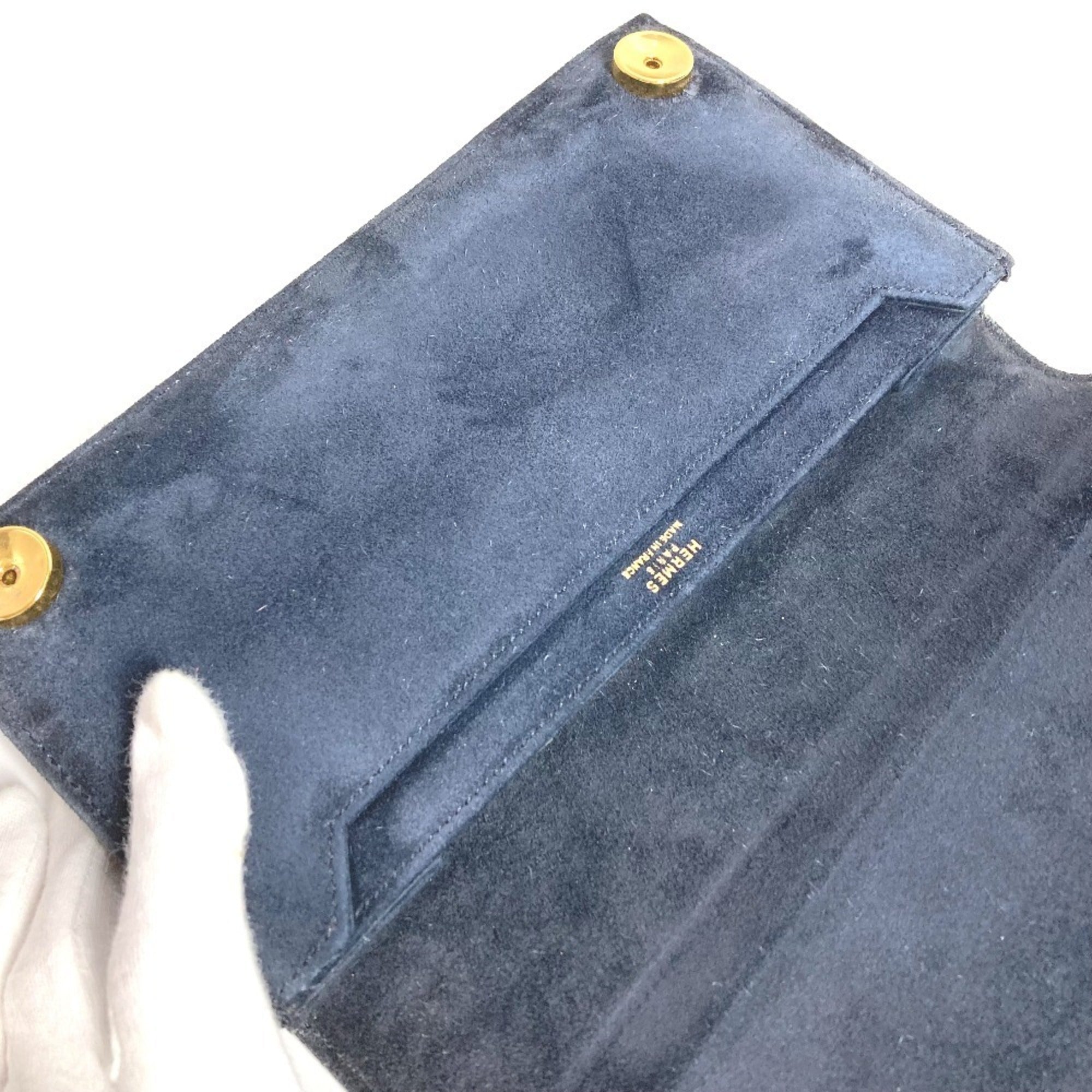 Hermes Navy Clutch Bag Pouch (Pre-Owned)
