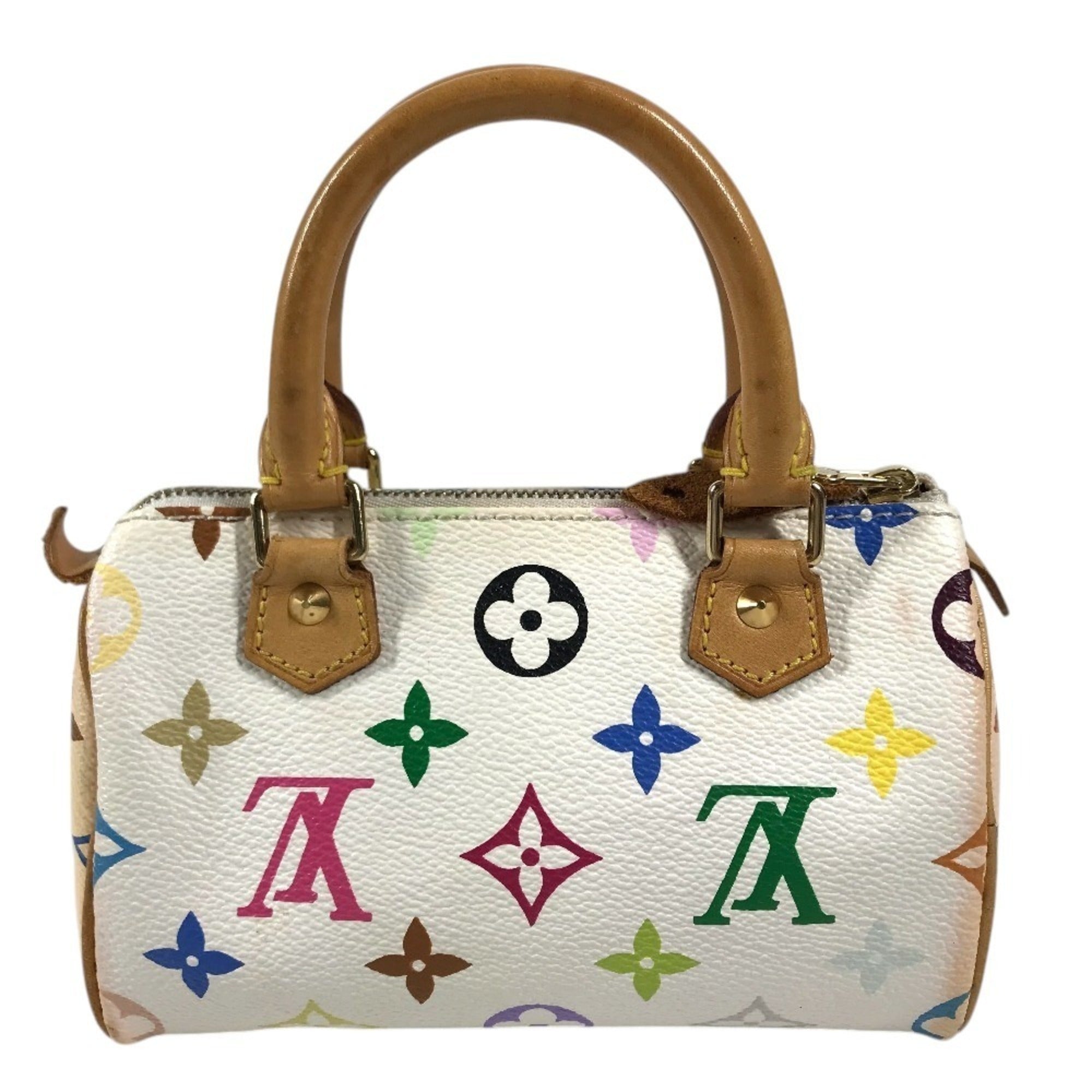 Louis Vuitton Blanc White Monogram Multicolore Canvas Boston Bag Handbag (Pre-Owned)