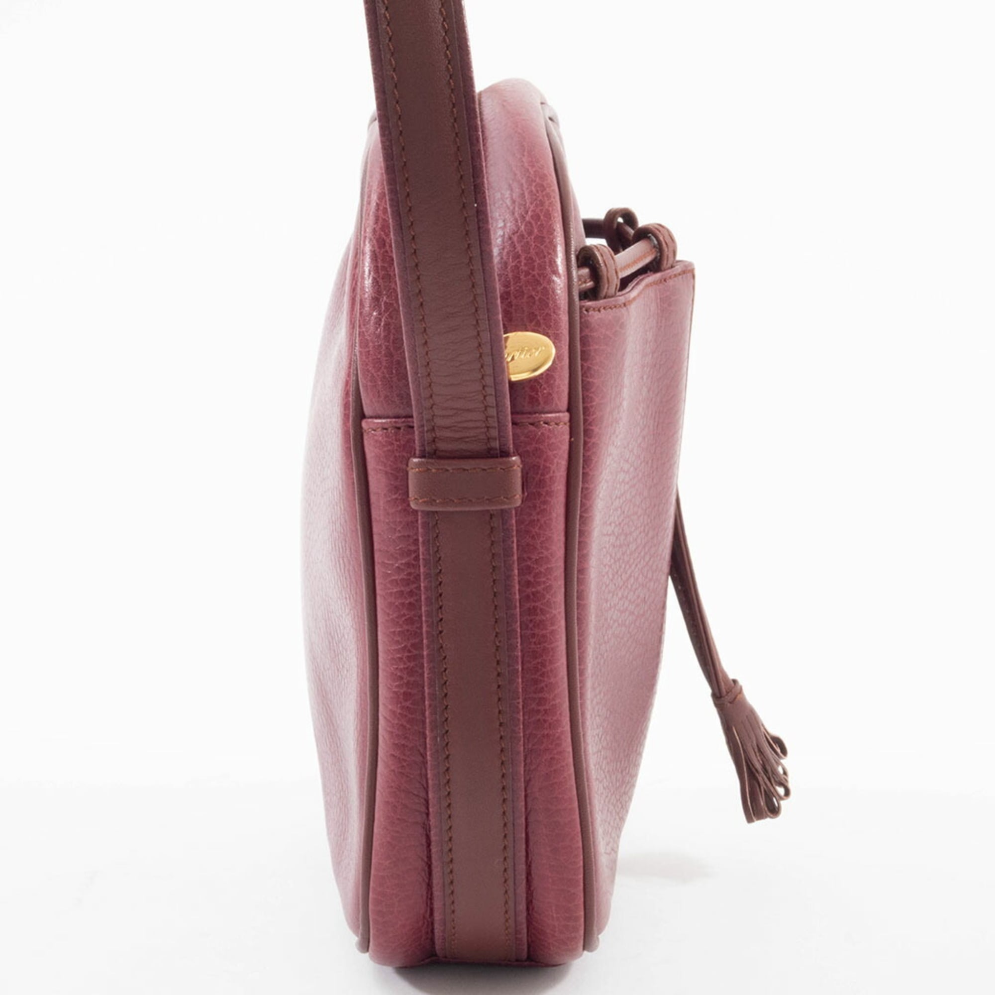 Cartier Must Bordeaux Leather Pochette Shoulder Bag (Pre-Owned)