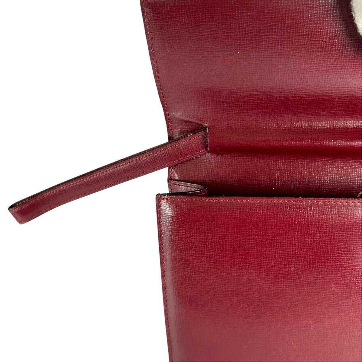 Cartier Bordeaux Leather Clutch Bag (Pre-Owned)