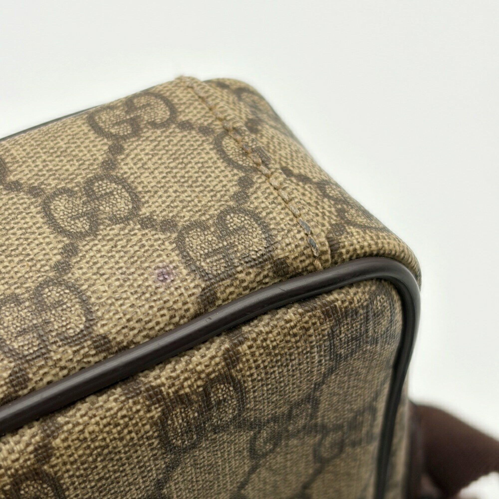Gucci Beige Dark Brown Pvc Leather Shoulder Bag (Pre-Owned)