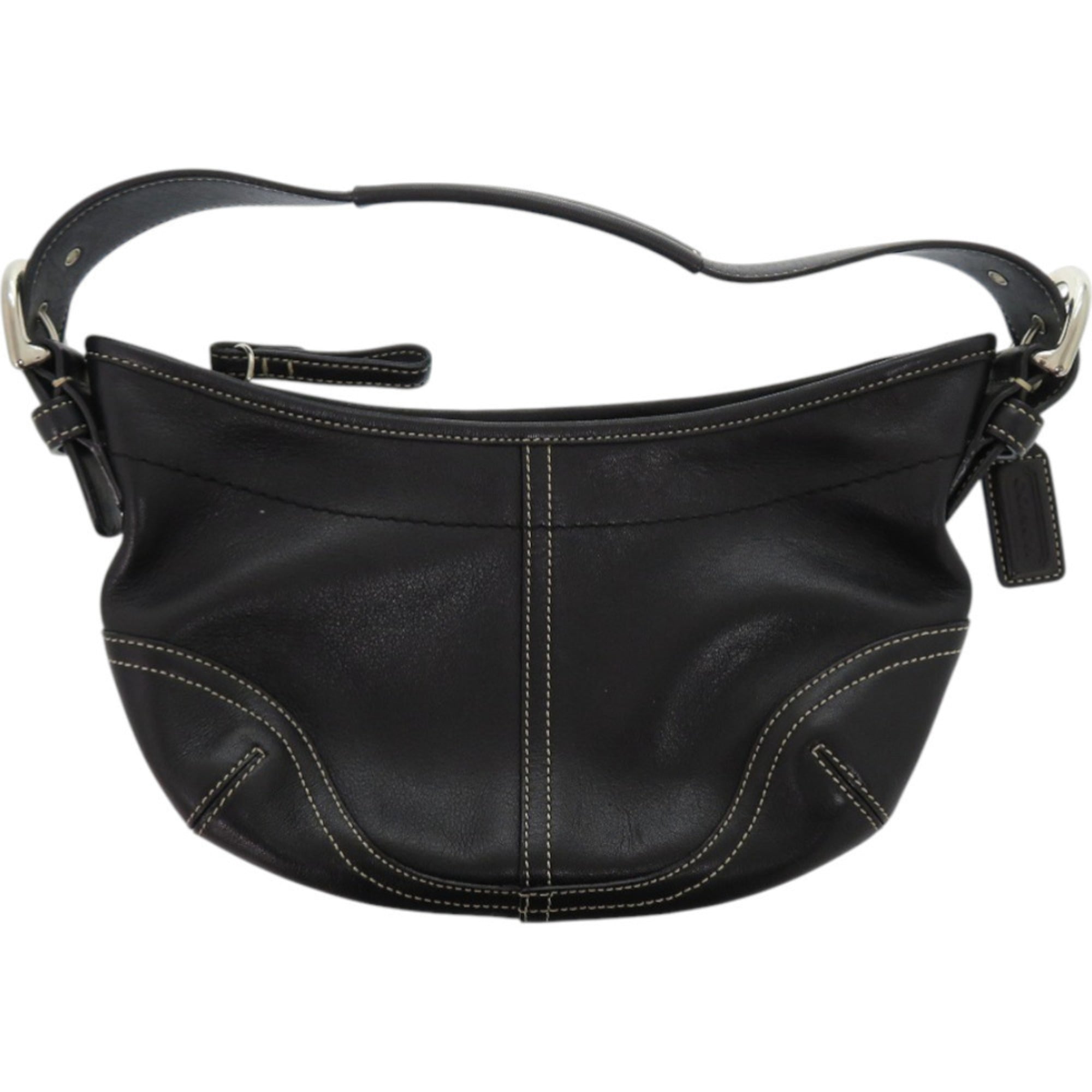 Coach Black White Leather Shoulder Bag (Pre-Owned)