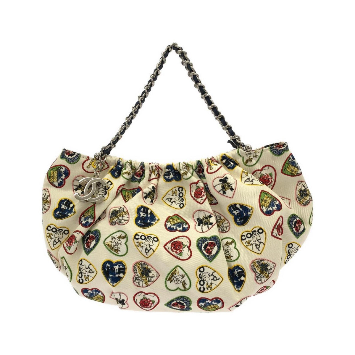 Chanel Ivory Canvas Handbag (Pre-Owned)
